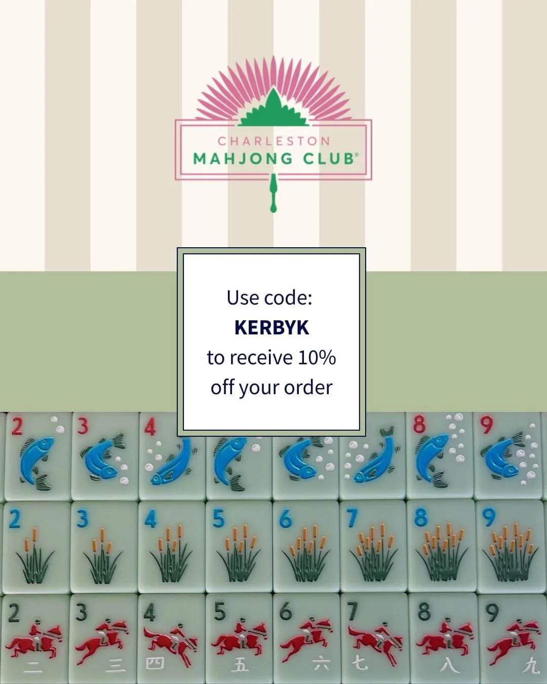 Charleston Mahjong Club - The Hunt Club Edition Mahjong Tile Set