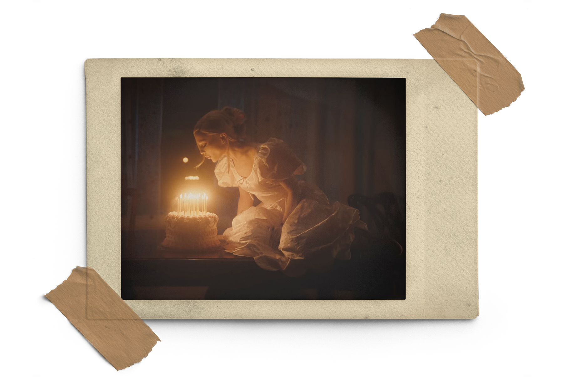 Polaroid mockup. Image taken from Ariana Grande's 