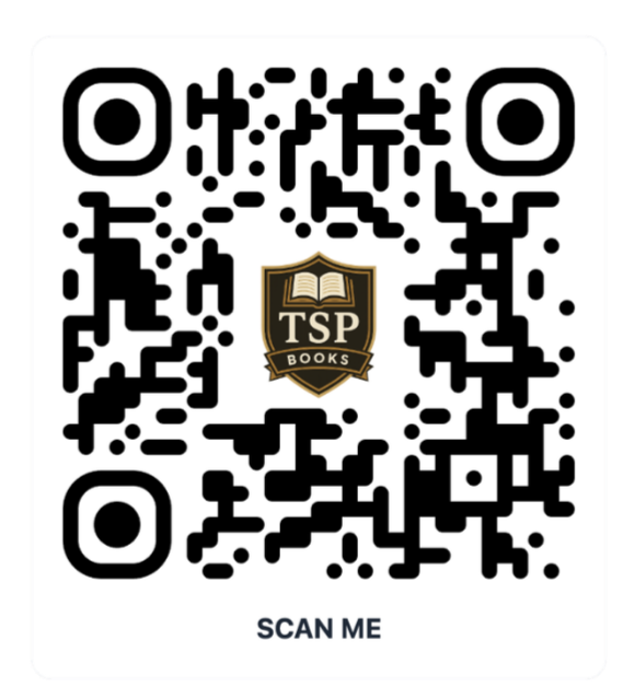 A QR code with a TSP Books logo in the center and the text 'SCAN ME' below.