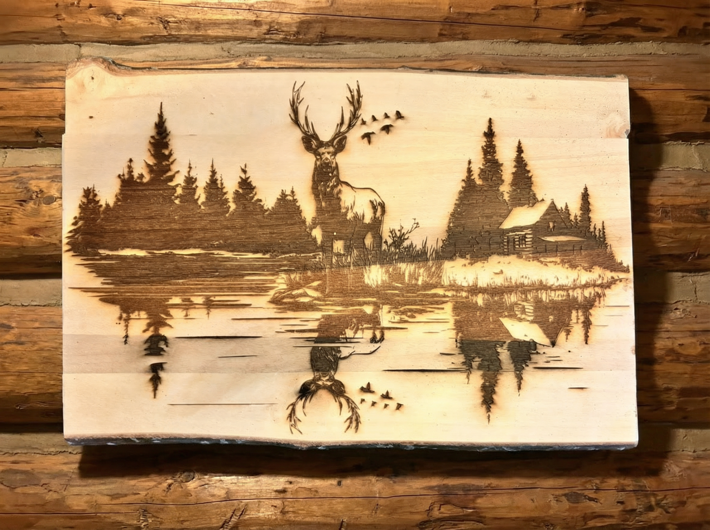Big Buck Reflection Live Edge Plaque