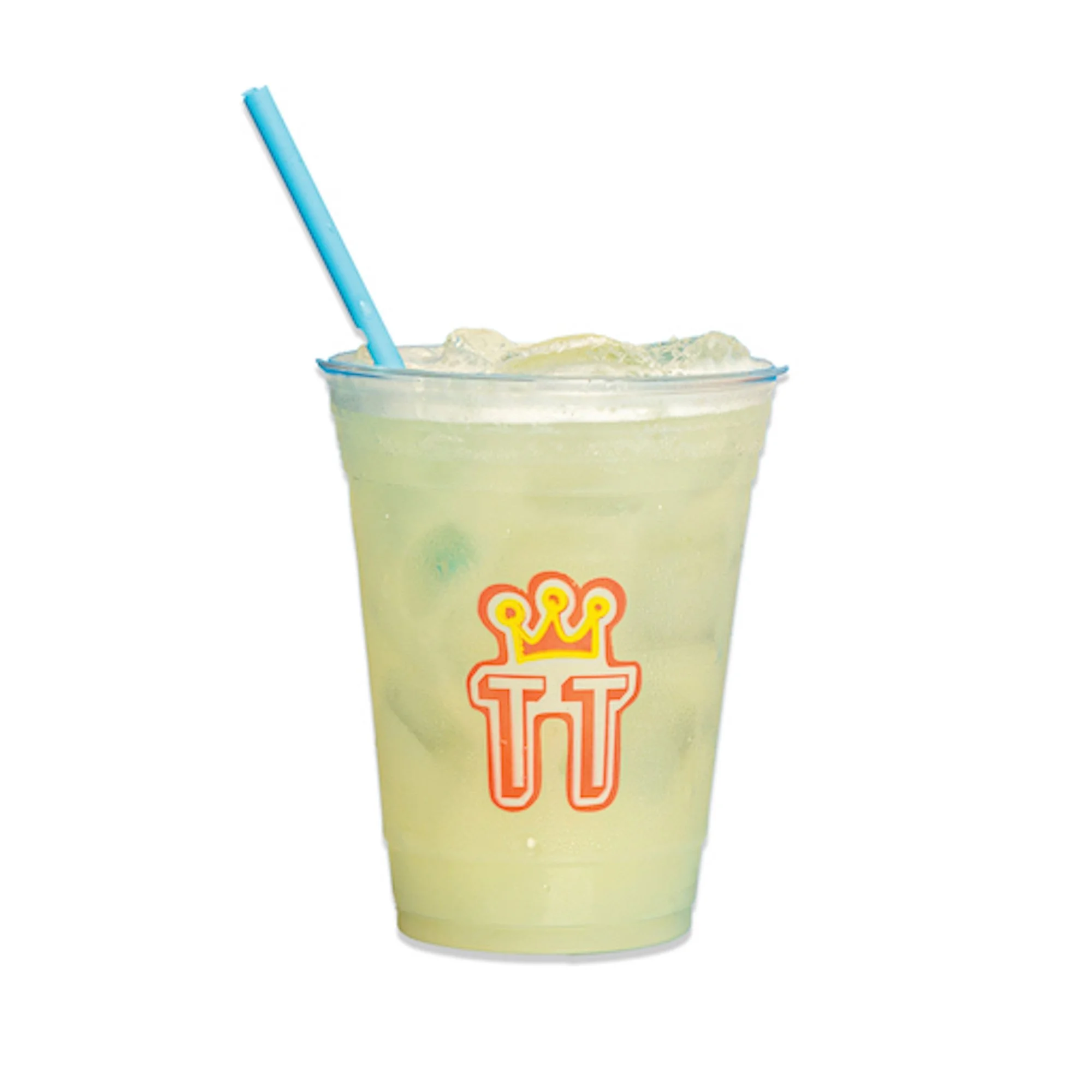 CLASSIC MARGARITA in a clear plastic cup filled with ice.