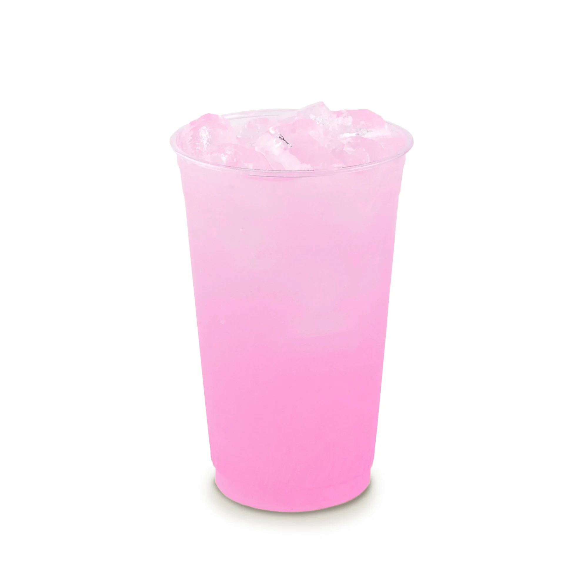 DRAGON FRUIT LEMONADE in a clear plastic cup filled with ice.
