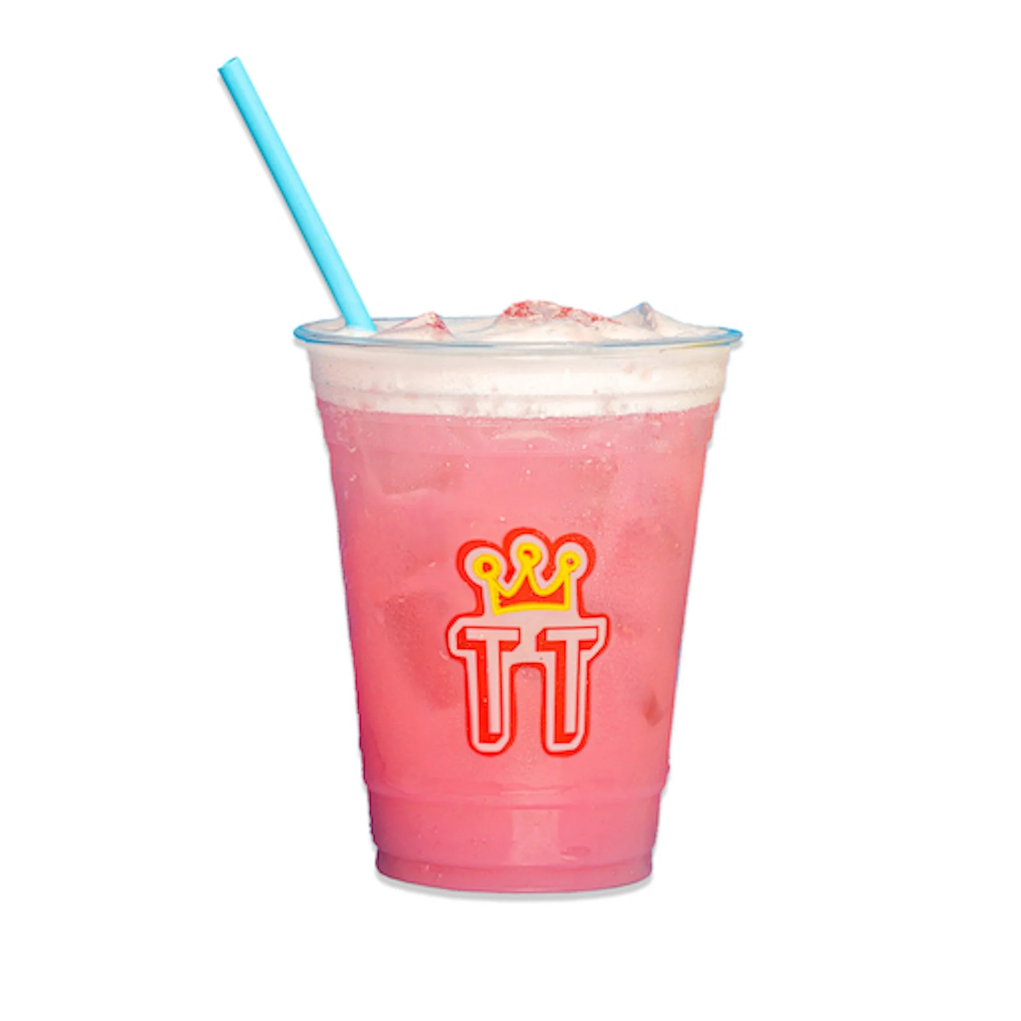 DRAGON PASSION in a clear plastic cup filled with ice.
