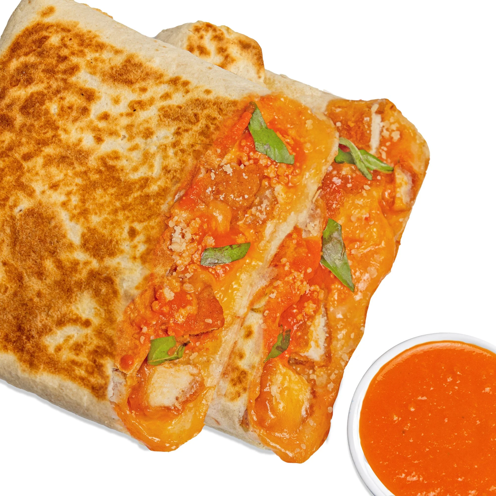 CHICKEN PARM QUESADILLA - chicken cutlet, mozzarella, tomato sauce