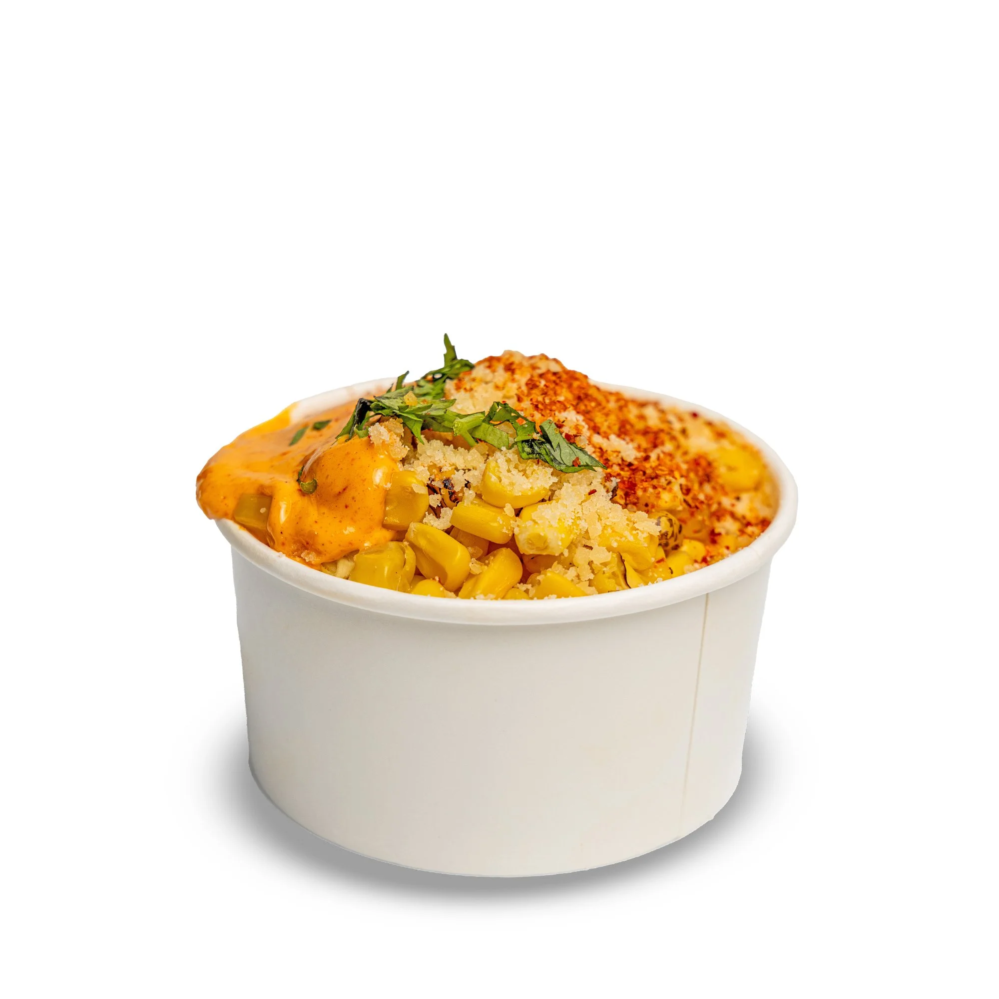 STREET CORN - Sweet corn, smoky mayo, sharp parm, zesty tajín, and fresh cilantro — this isn’t just street corn, it’s Tony’s version.