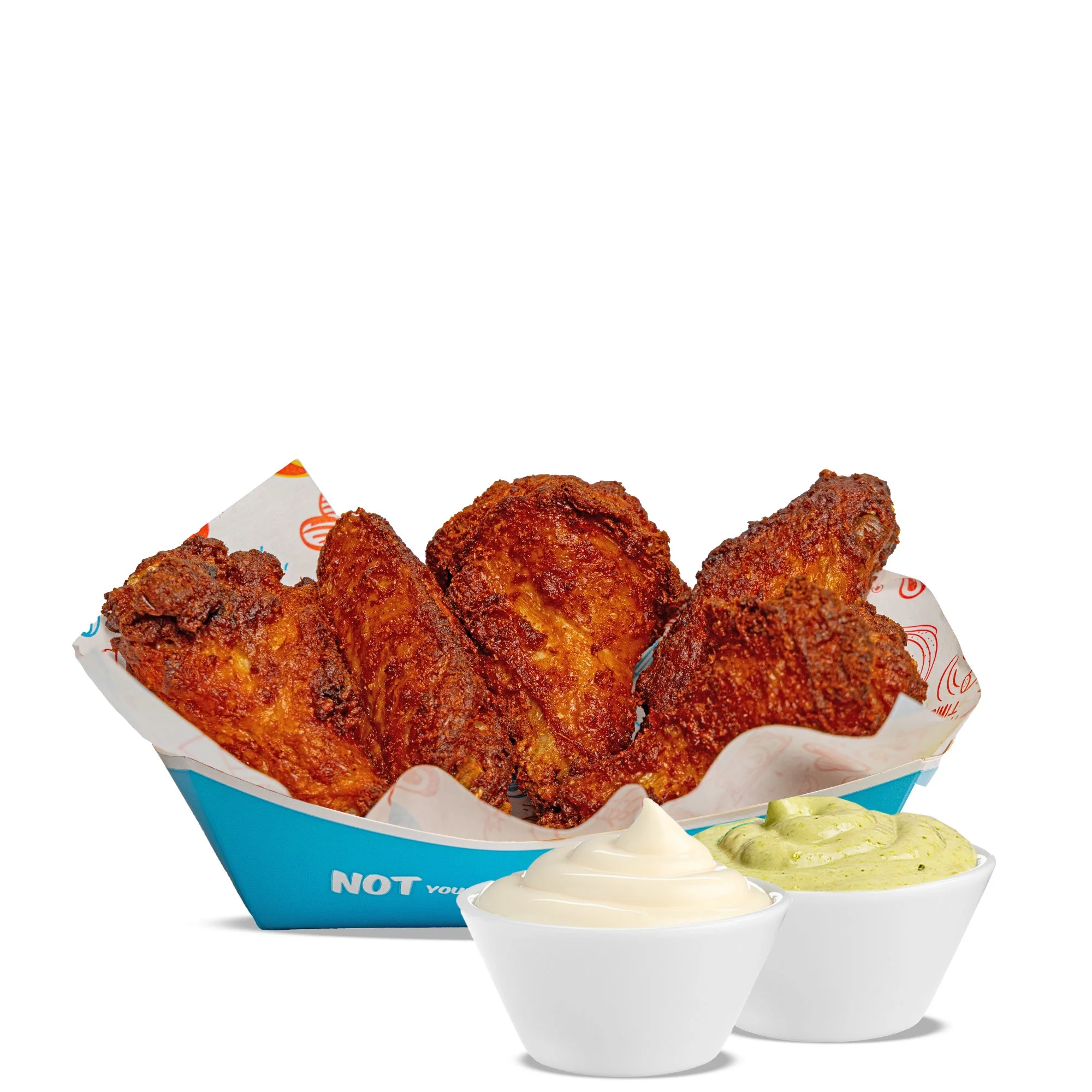 WINGS (5ct) - 5 naked wings served with jalapeño aioli and ranch dipping sauce
