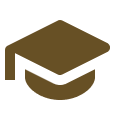 Icon of a graduation cap, representing education or learning.