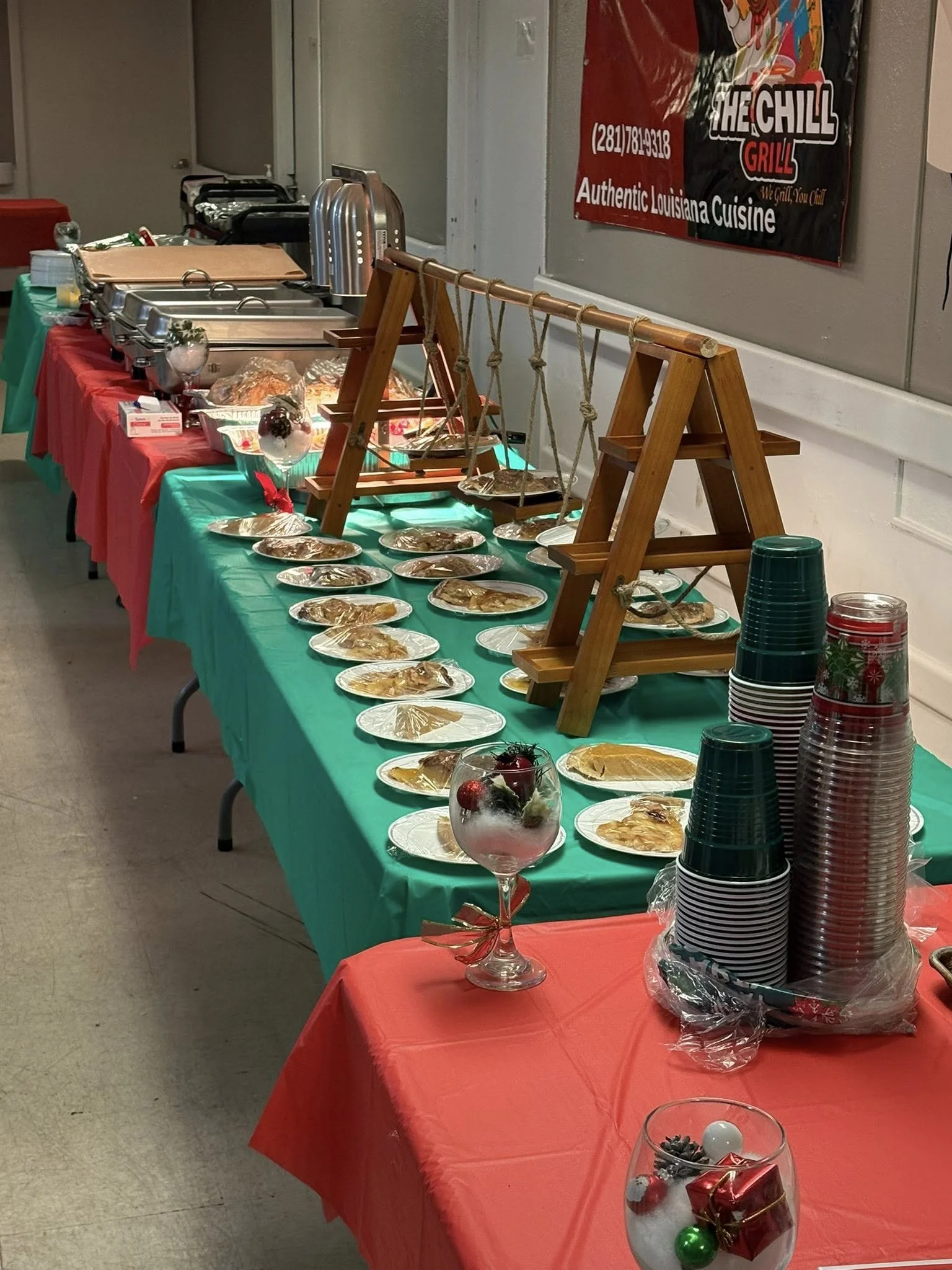 Christmas dinner spread