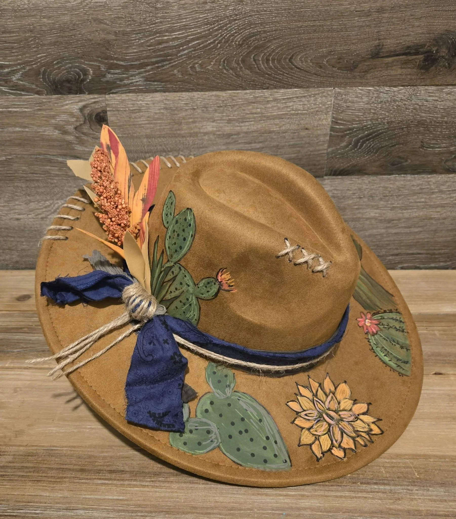 Camel Hand Painted Cactus Hat