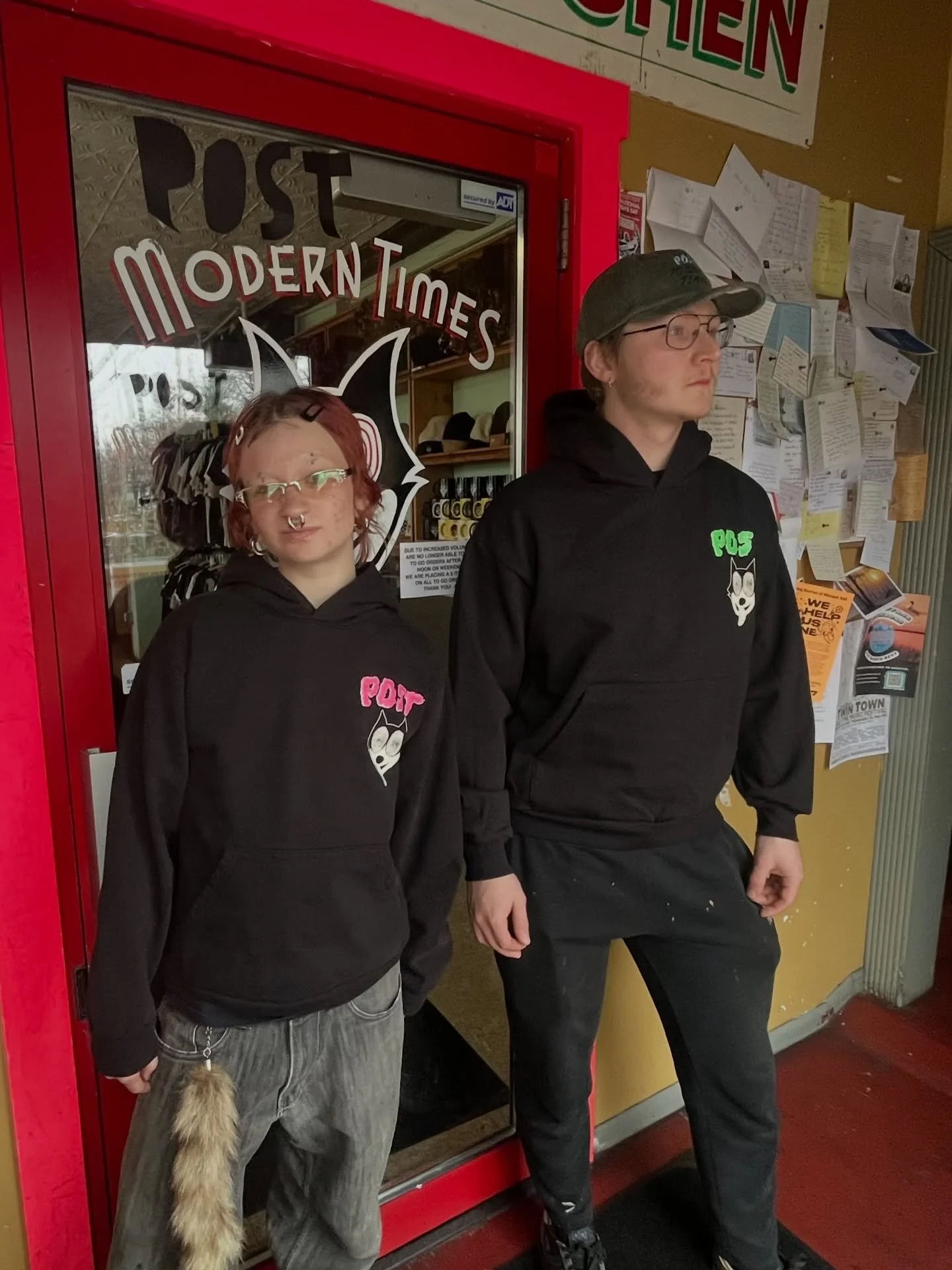 Brand new online only!
American Apparel made in USA heavyweight hoodies with Post Modern Times cloud design in pink or green!
Limited quantities order while they last! Shipping and local pick up options.
All our merchandise sales fund our donation ba