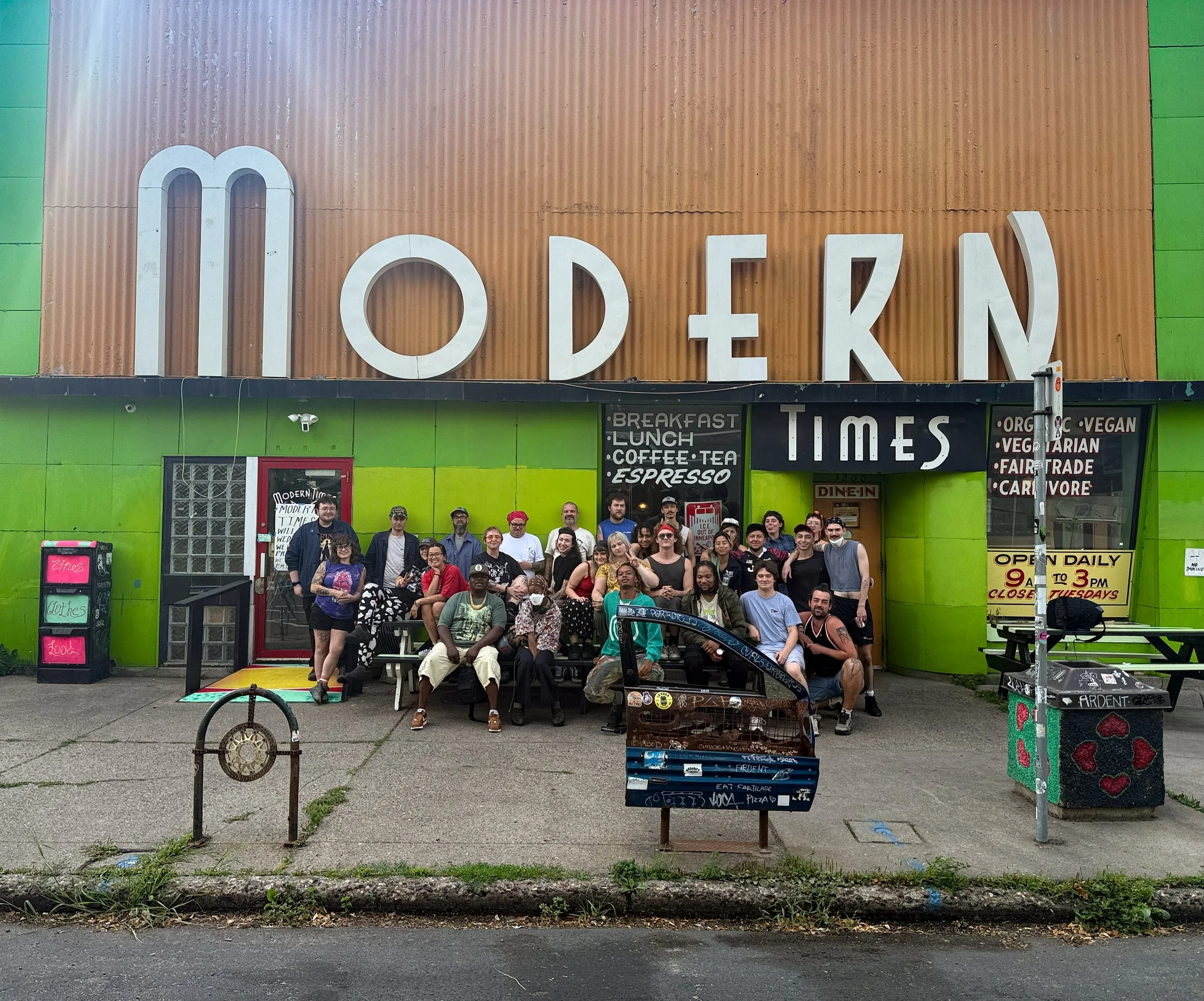WE ARE BACK AND EXCITED TO SEE YOU ALL TOMORROW ONCE AGAIN AS MODERN TIMES

OPEN 9AM-3PM, CLOSED TUESDAYS

REMINDER THAT PRICES HAVE RETURNED TO OUR MENU‼️

ONSITE ORDERING ONLY - NO TO-GO EXCEPT DRINKS AND BAKERY ITEMS 

OUR SIGNATURE VEGAN DONUTS A