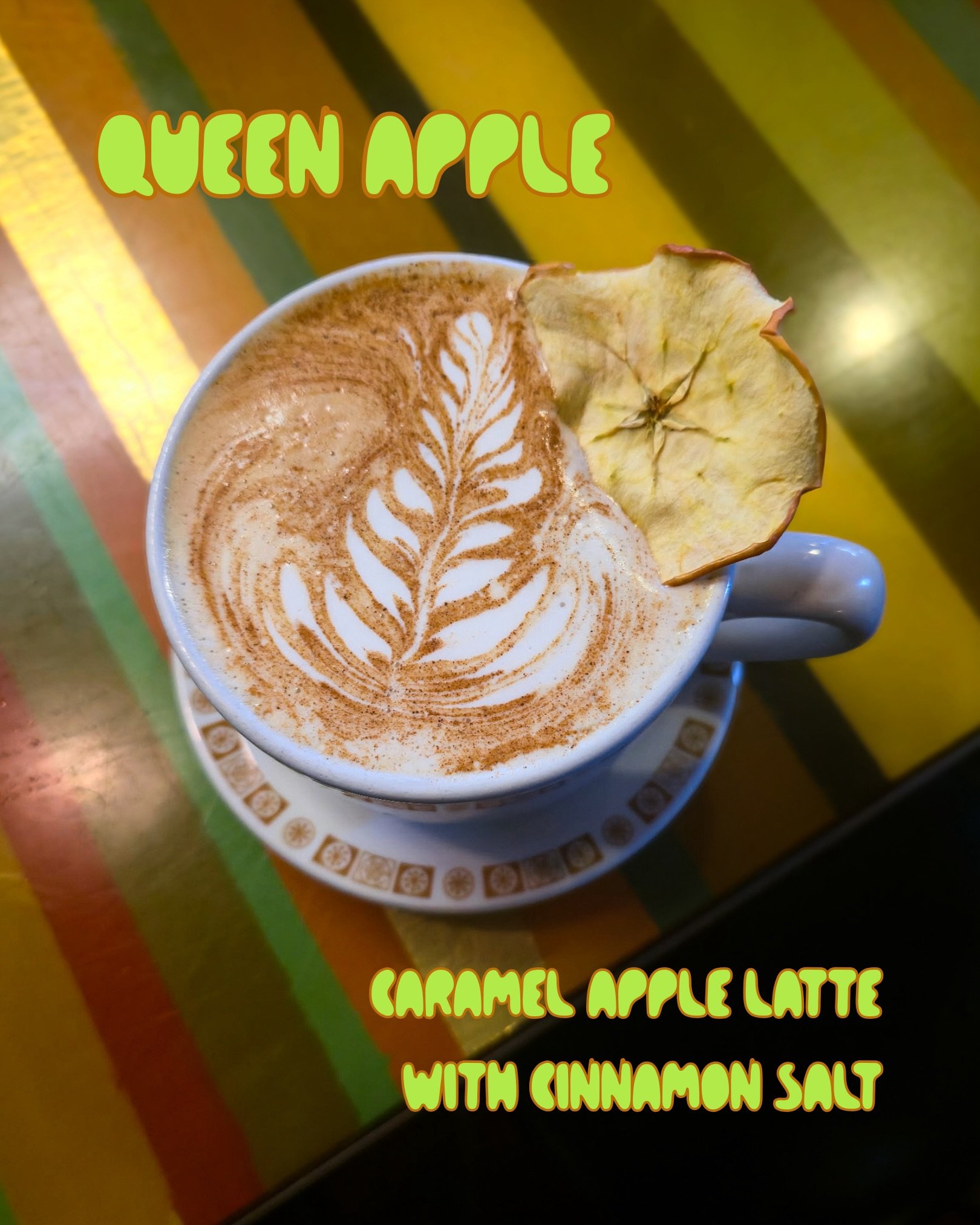SEPTEMBER ANNOUNCEMENTS📢

NEW QUEEN APPLE LATTE FROM THE BIG BEAUTIFUL BRAIN OF OUR BAR MANAGER ADRIEN👑🍏

SERVED HOT OR ICED

THANK YOU, WE LOVE YOU

SEPTEMBER ANNOUNCEMENTS📢

TAKEOUT HAS RESUMED🥤 ORDERING WINDOW CLOSES AT 2:30PM. GIVE US A RING