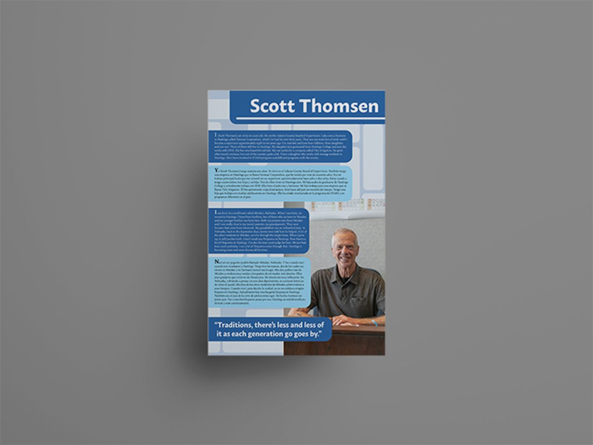 Installation poster against a gray background.