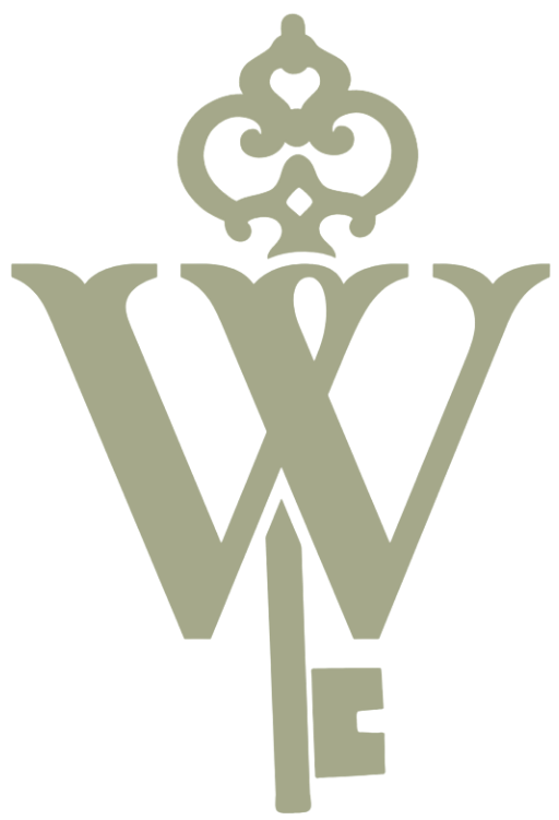 A stylized logo with a large letter 'W' and the word 'ONE' arranged vertically beneath it, topped with a decorative crown.