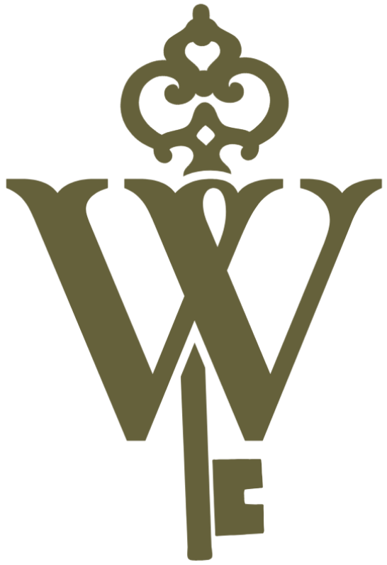 Logo with a decorative crown above a large letter 'W' and the word 'LOVE' integrated into the design.