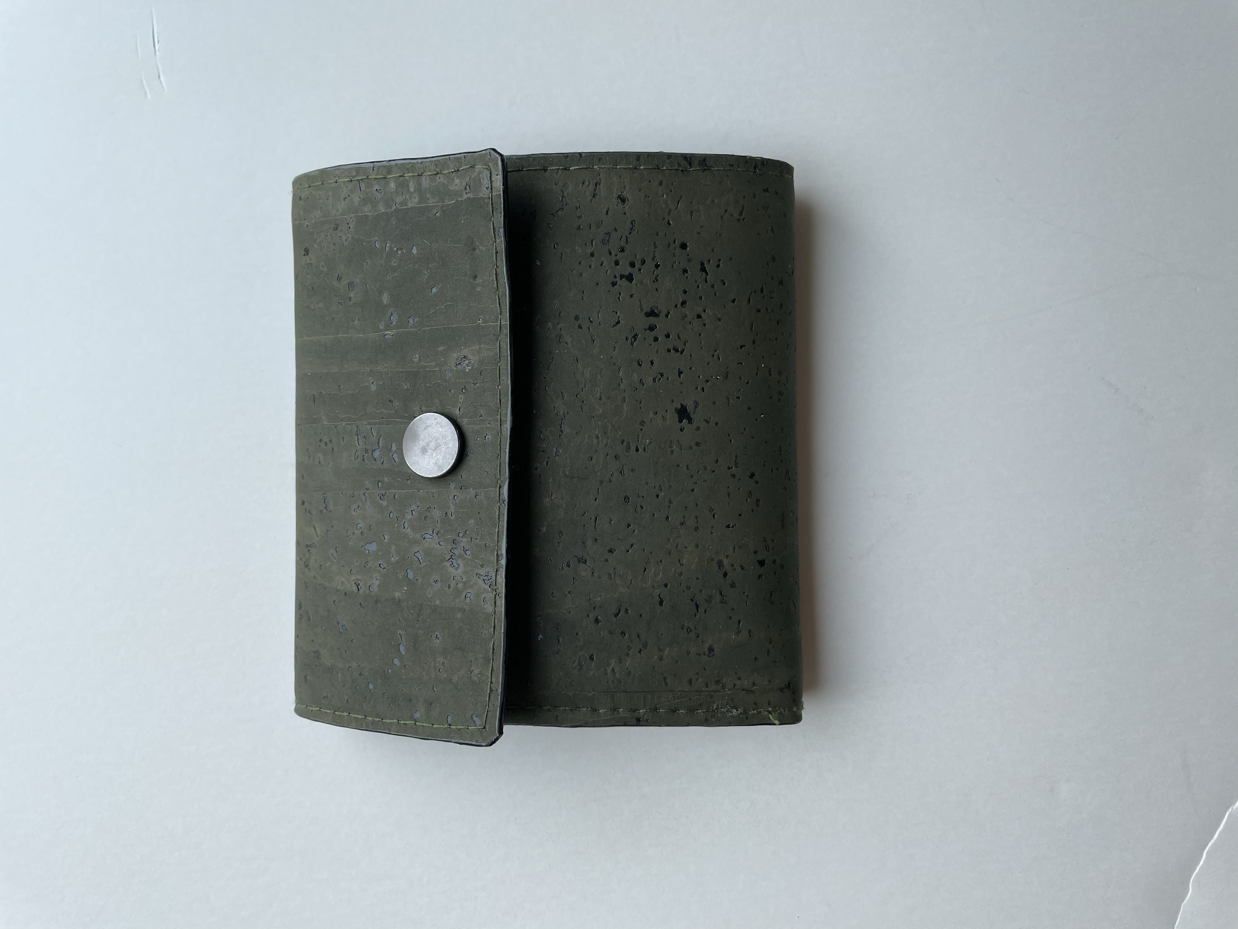 Cork Trifold Wallet with RFID Protection- Olive Green