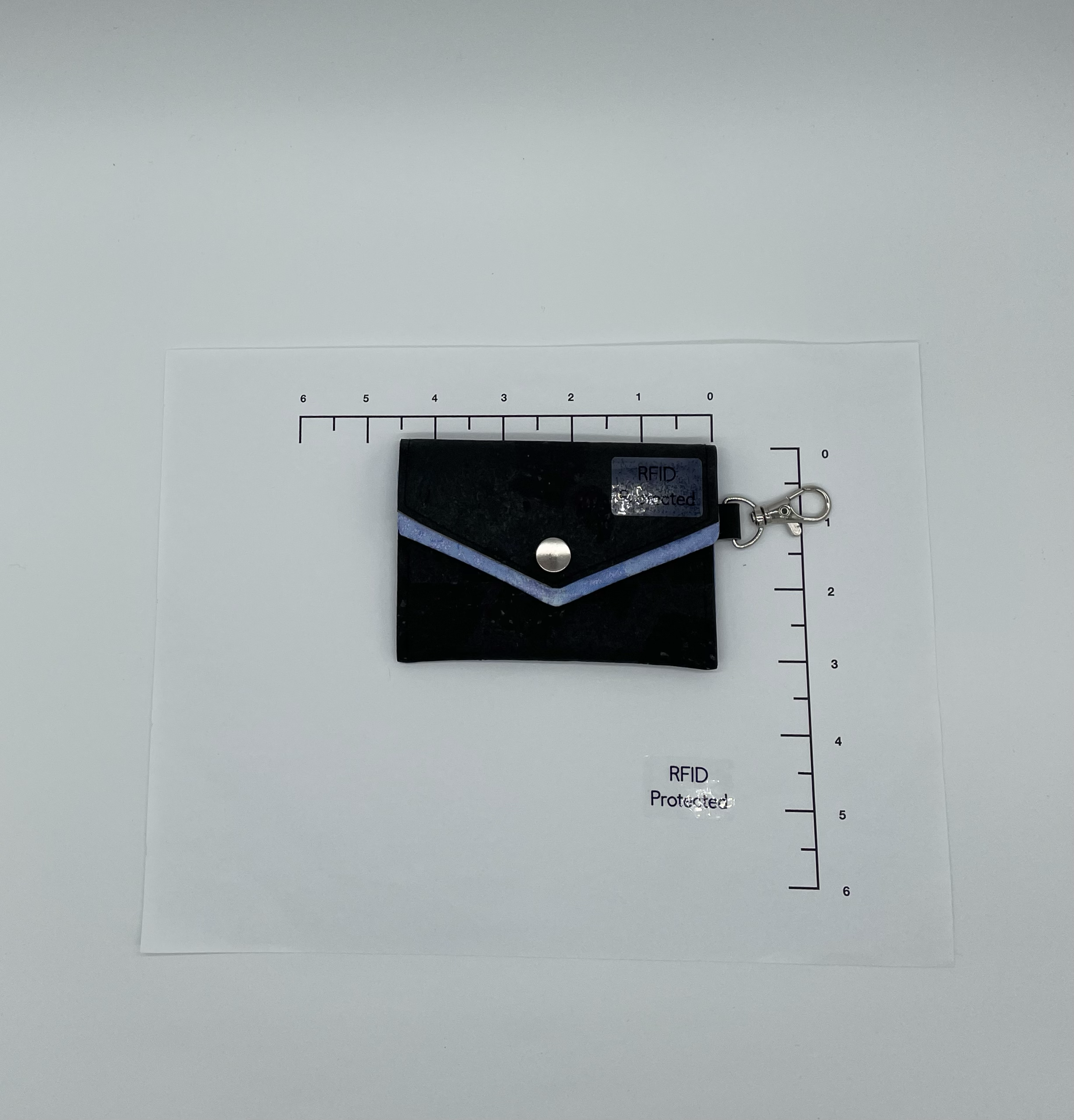 Elegant Navy Blue Cork Wallet with RFID Security