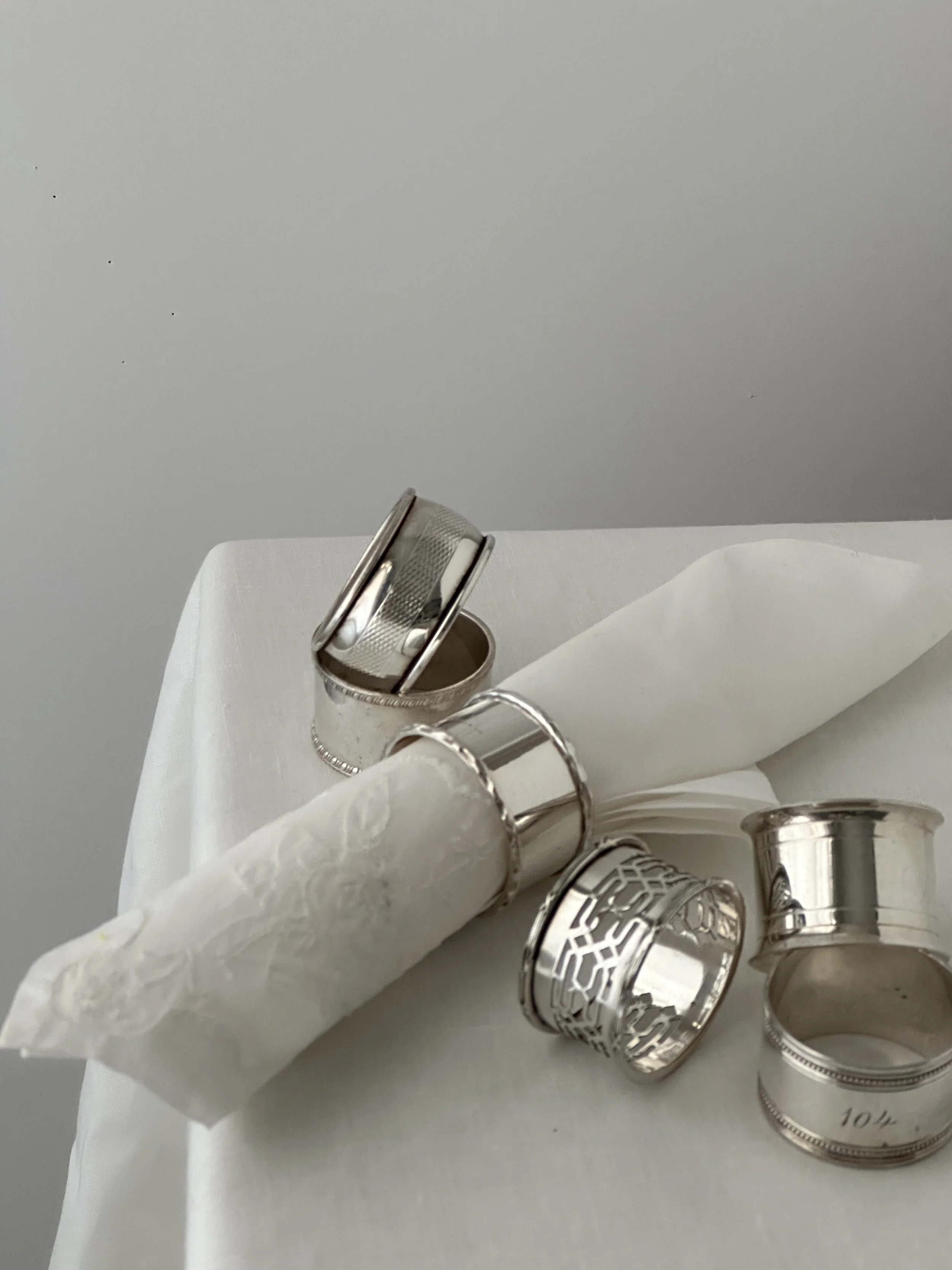 Set of 6 assorted silver plated