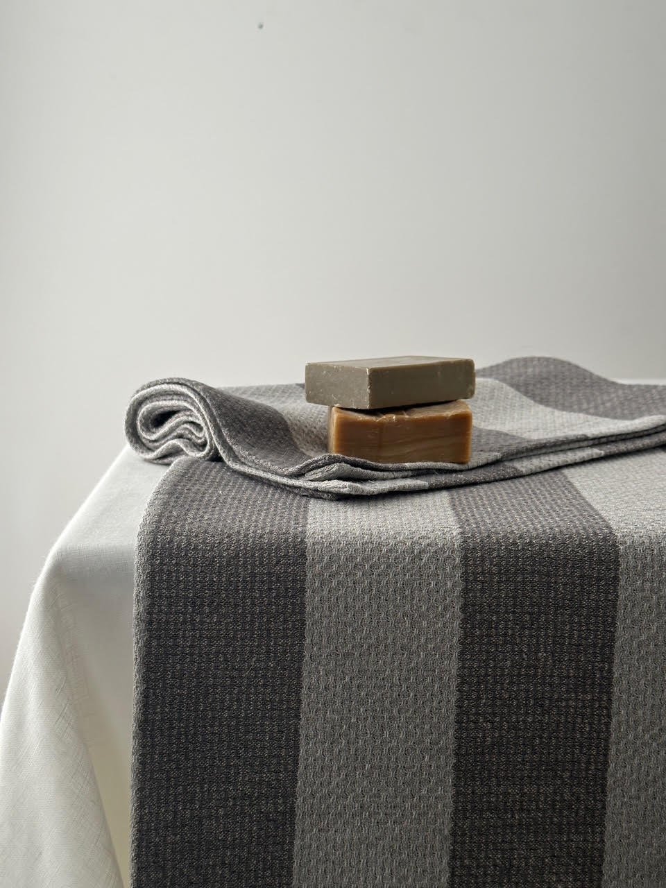 Stripe Towel Grey on Grey