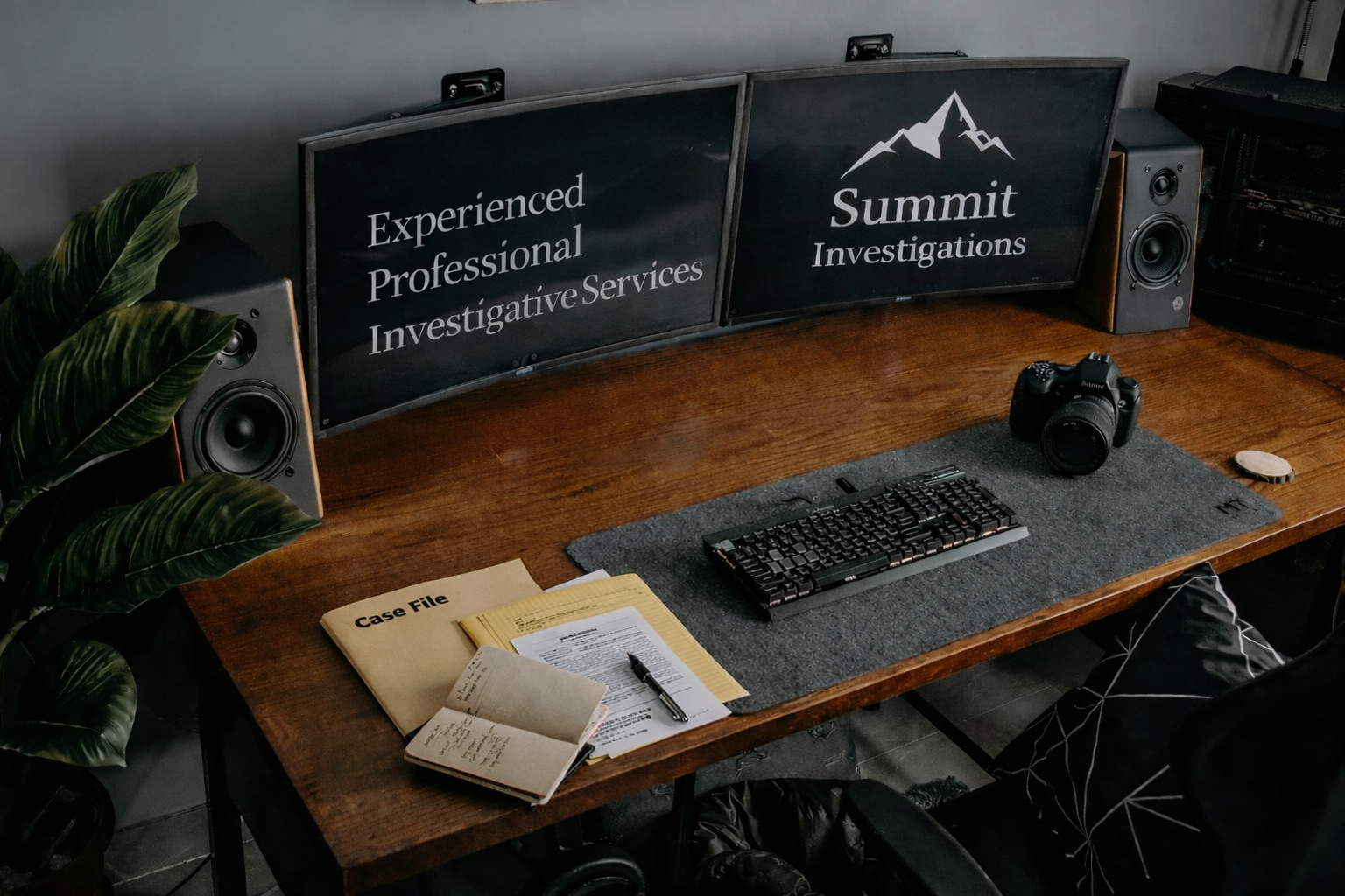 Professional investigative workspace for Summit Investigations LLC private investigator serving Fremont County and Colorado Springs