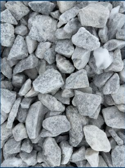 Close-up of various small gray stones and gravel.