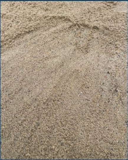 Close-up of uneven sandy surface with a small circular indentation.