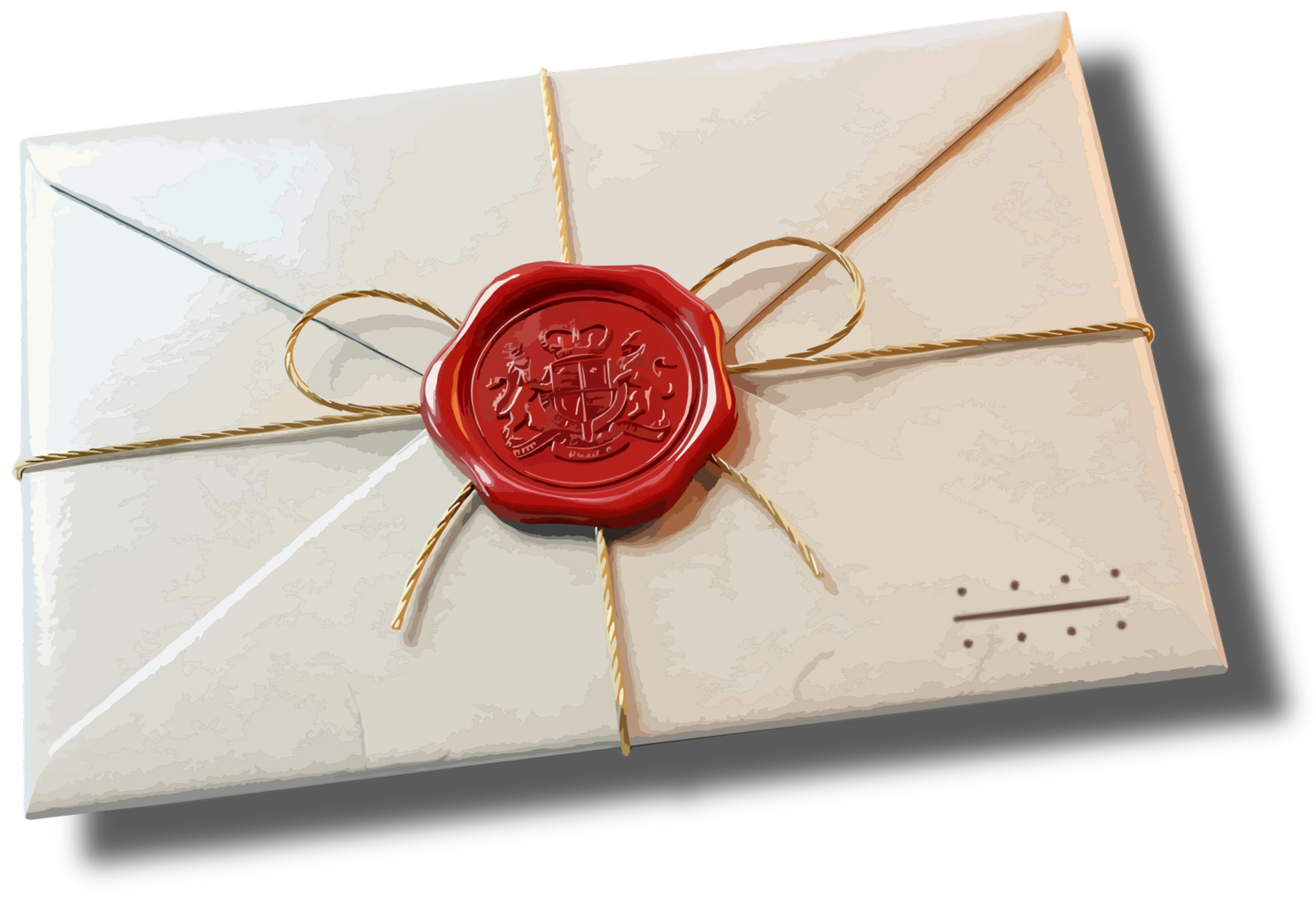 Image of fancy invitation with wax seal and GATHER logo.