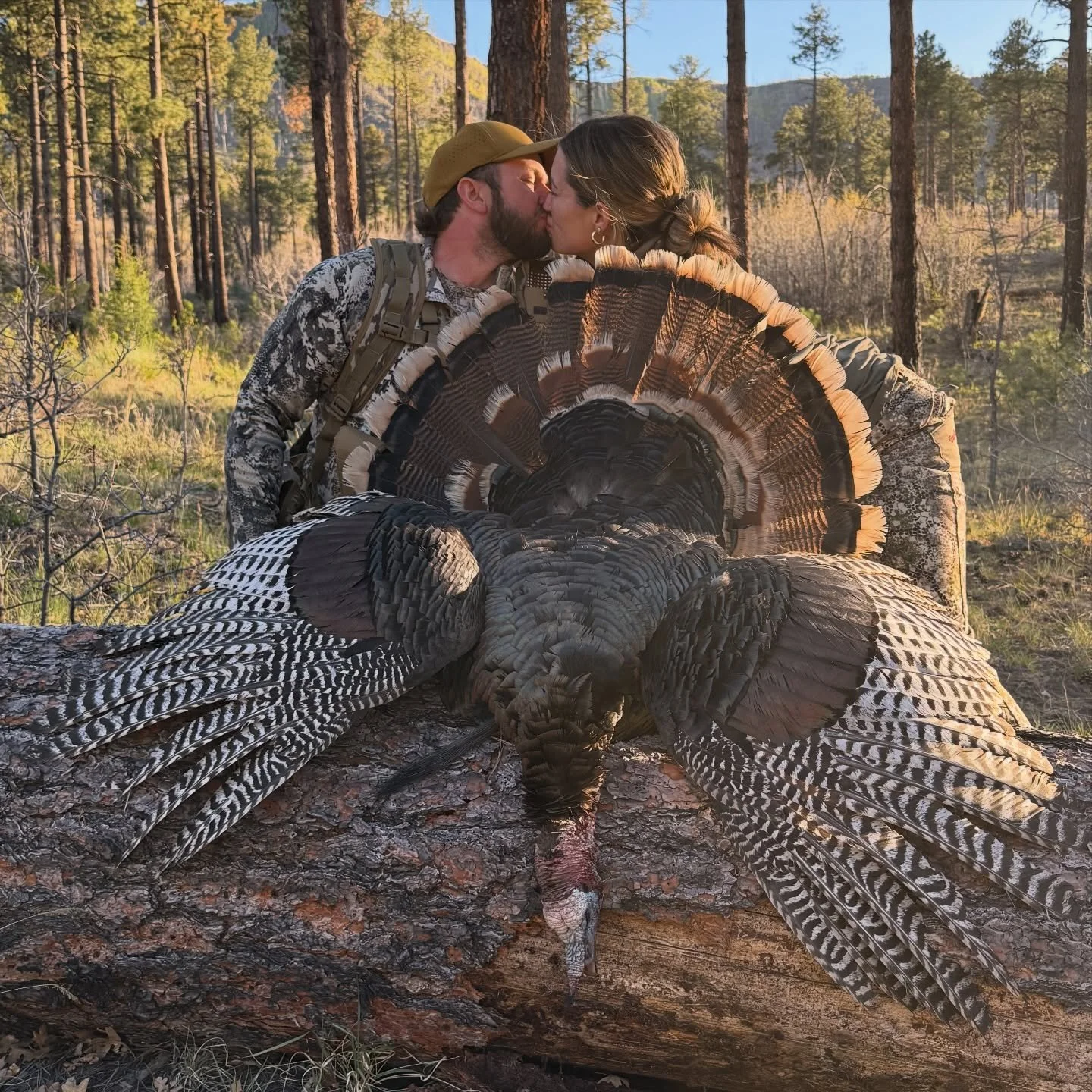 One of my proudest wife moments to date was watching you come back in site with the biggest smile on your face and this gorgeous stud in your hand❤️🦃 

This was a tough and WINDY hunt. We had 3 tags and vibes were low for a minute there not gonna li