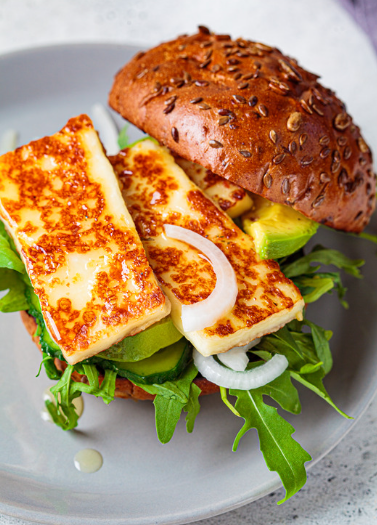 Mushroom and Haloumi Burgers
