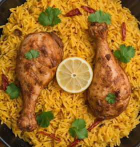 Sticky Chicken on Rice