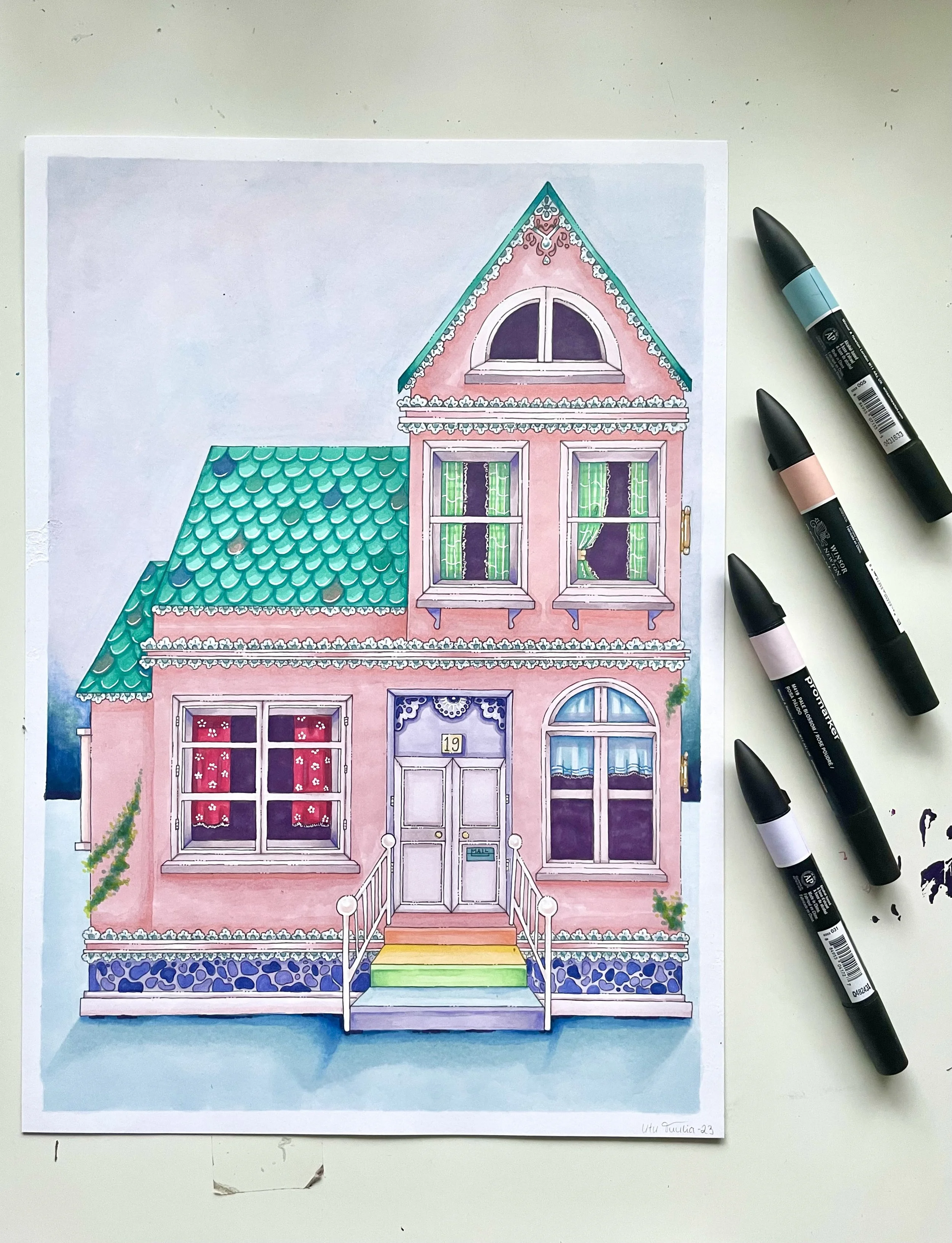 "dollhouse 1", 29,7cm x 42cm, marker on paper