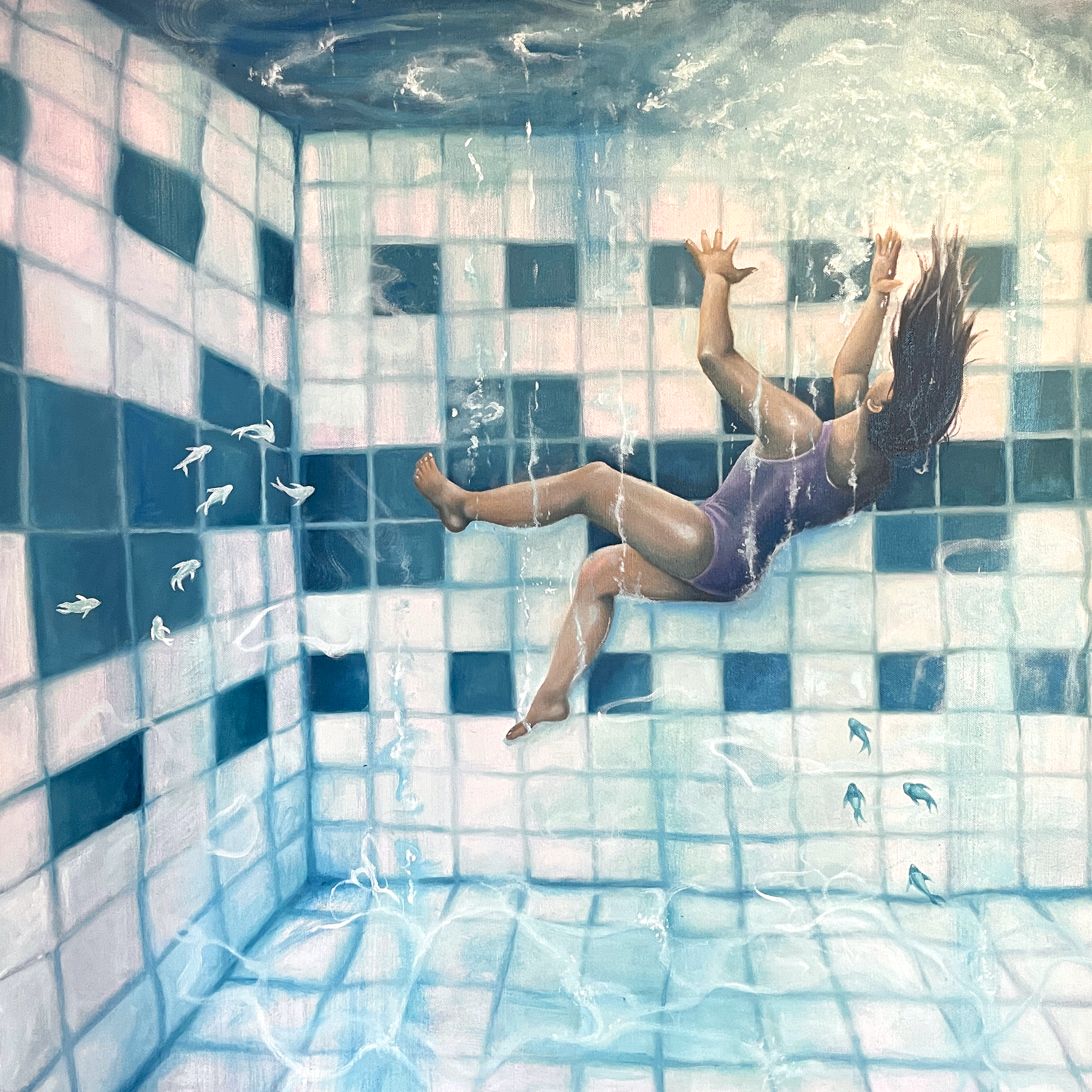"i skipped swimming lessons", 75 cm x 75 cm, oil on canvas