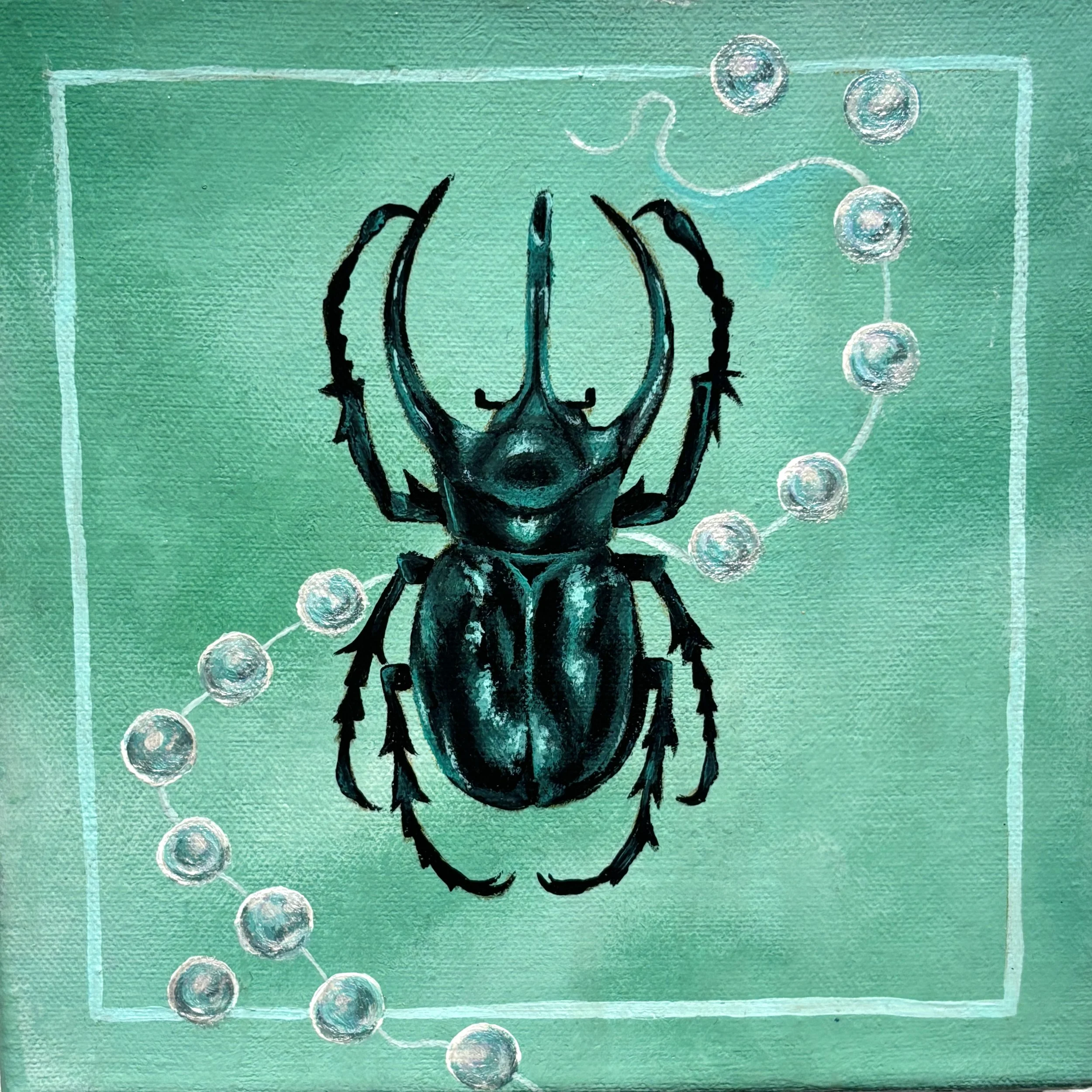 "cool bug 1", 20 cm x 20 cm, acrylic on canvas