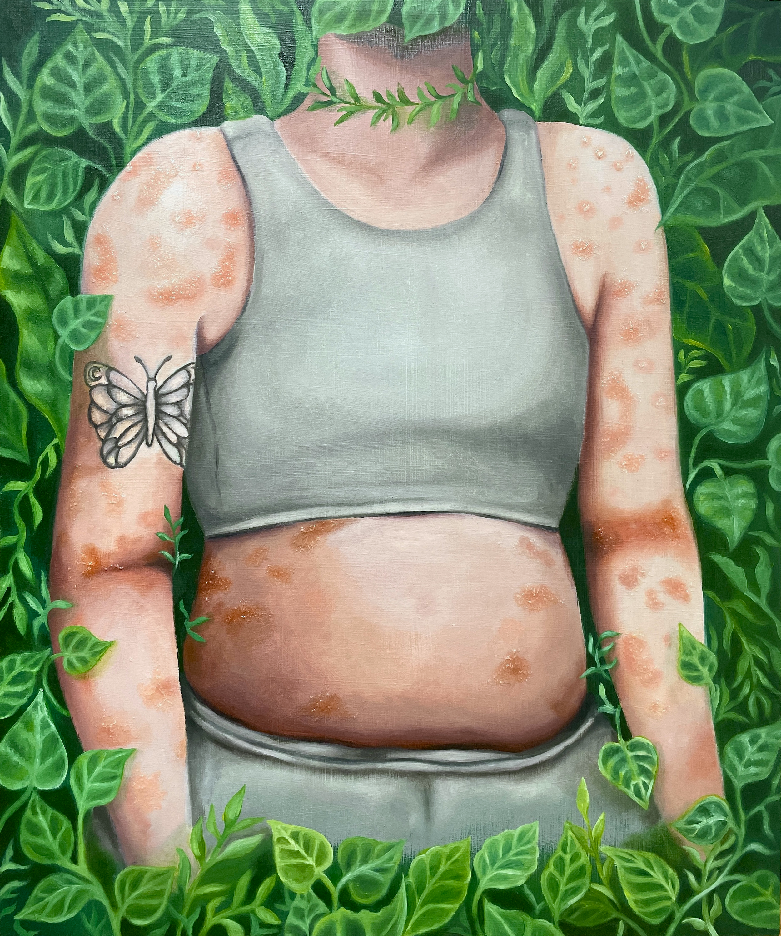 "have you ever tried taking a shower?", 50 cm x 60 cm, oil on mdf board