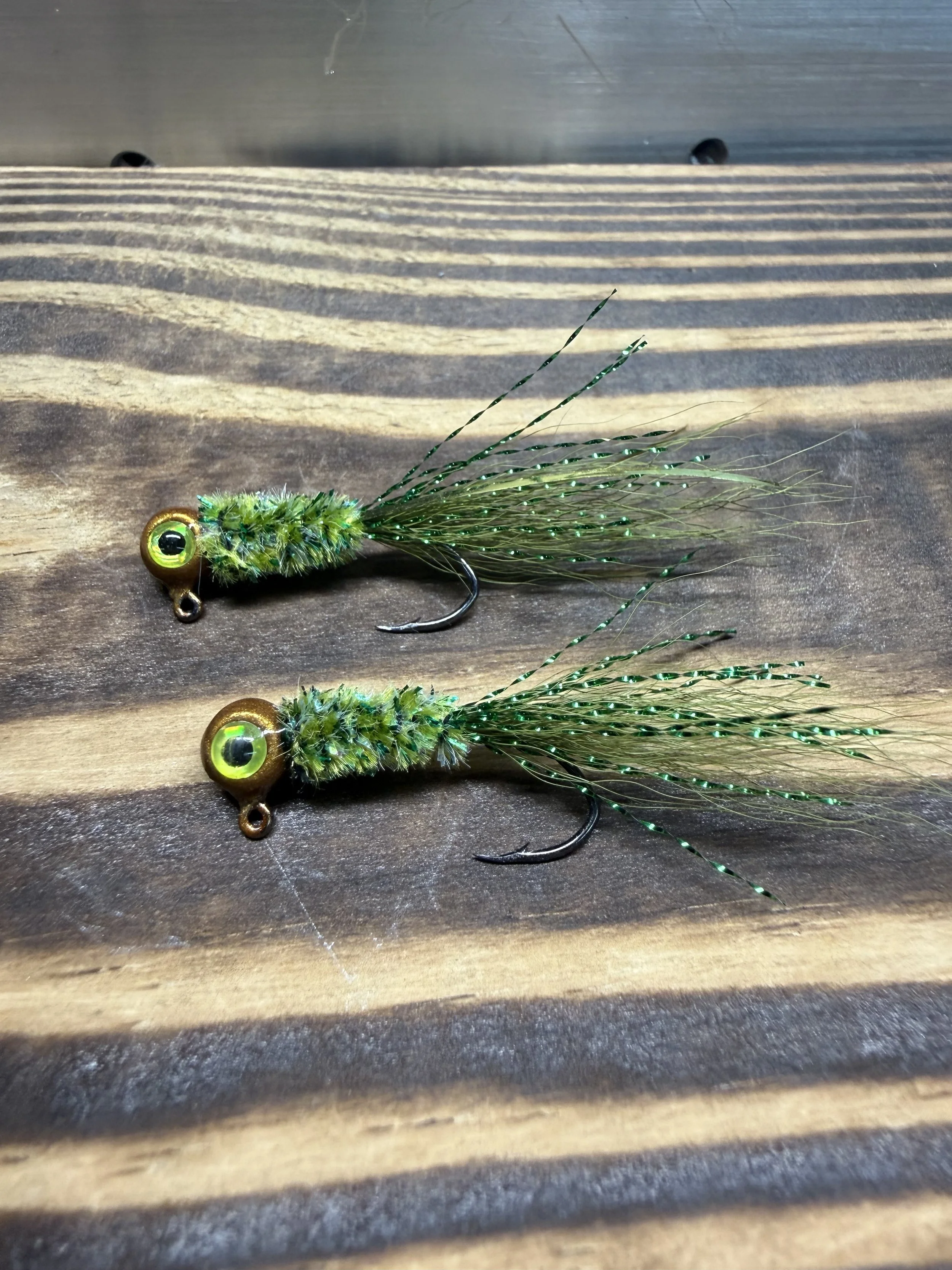 Bucktail crappie jig (Grasshopper)