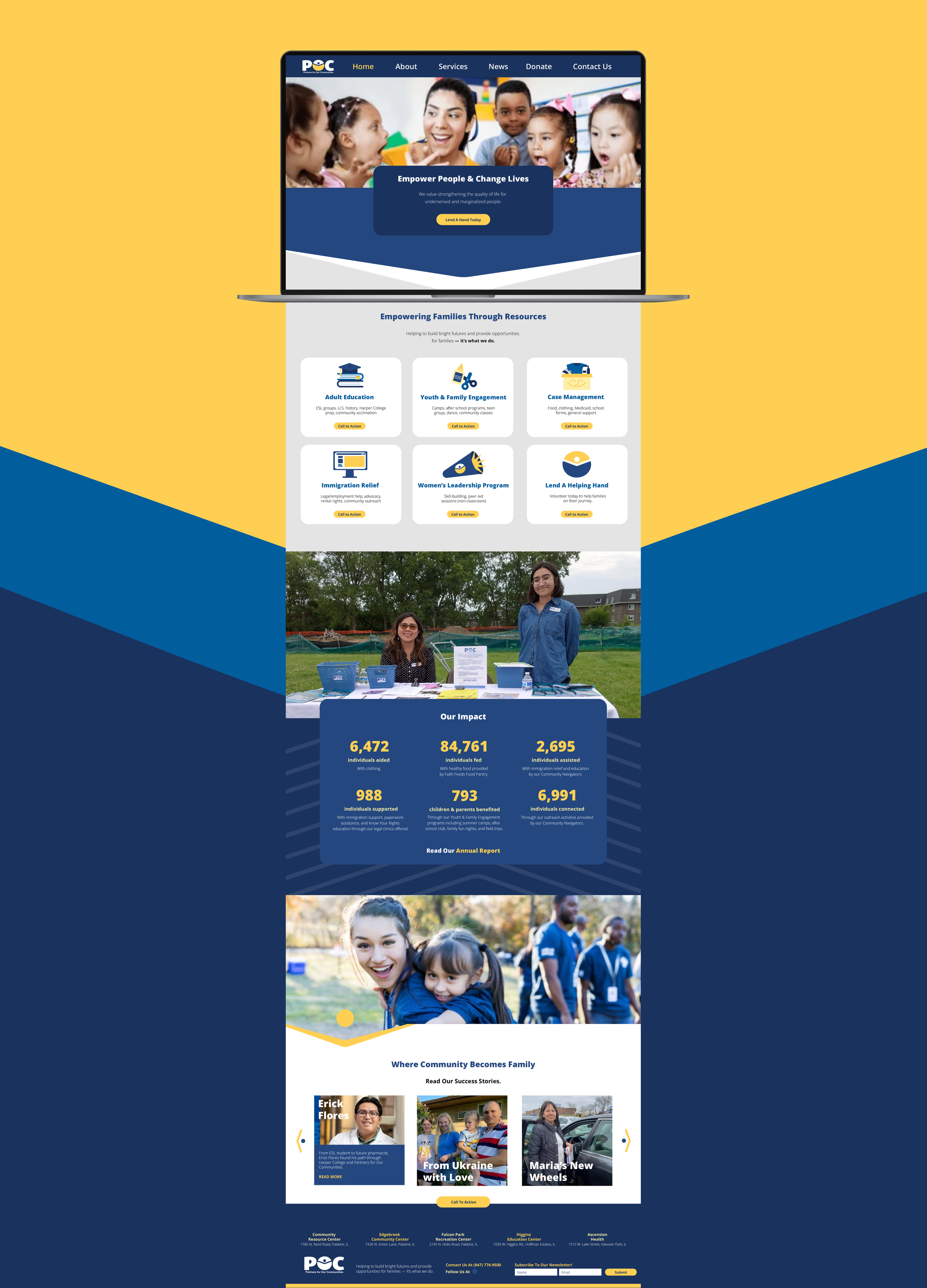 Mockup of Partners of Our Communities Home Page Redesign