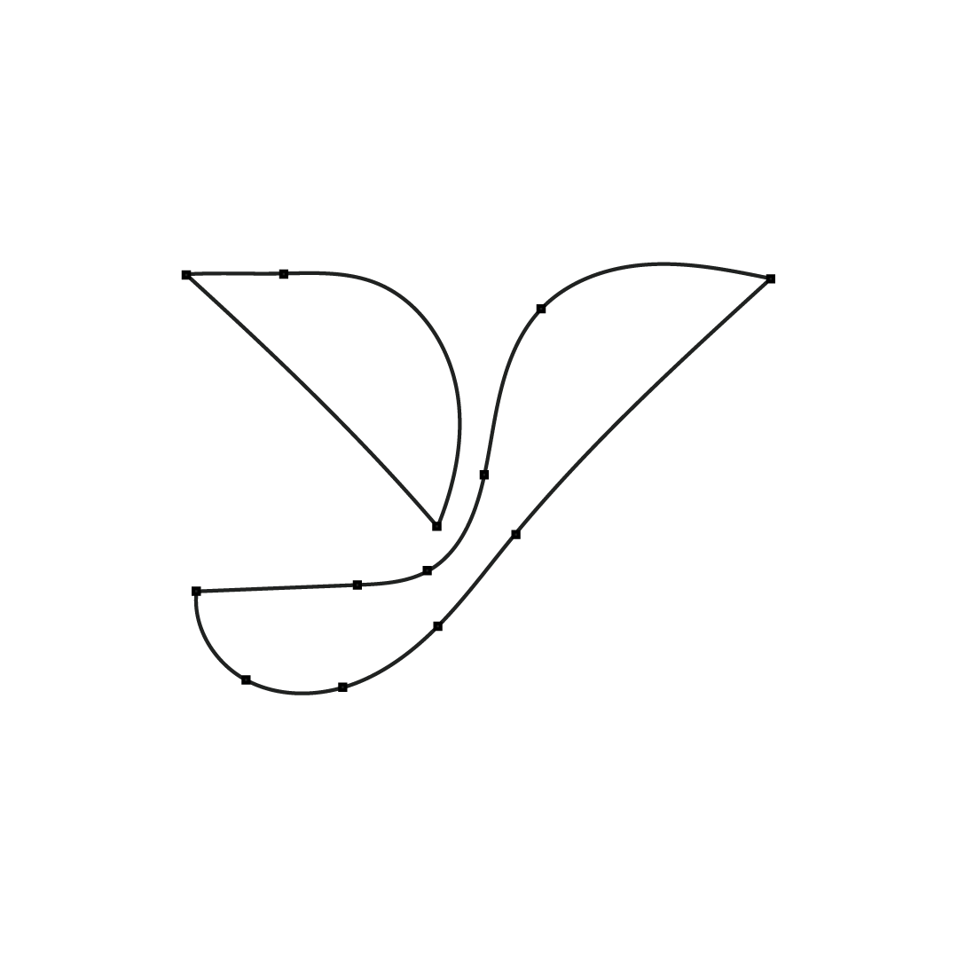 Line drawing of Type Y Marketing's logo of an organic letter "y."