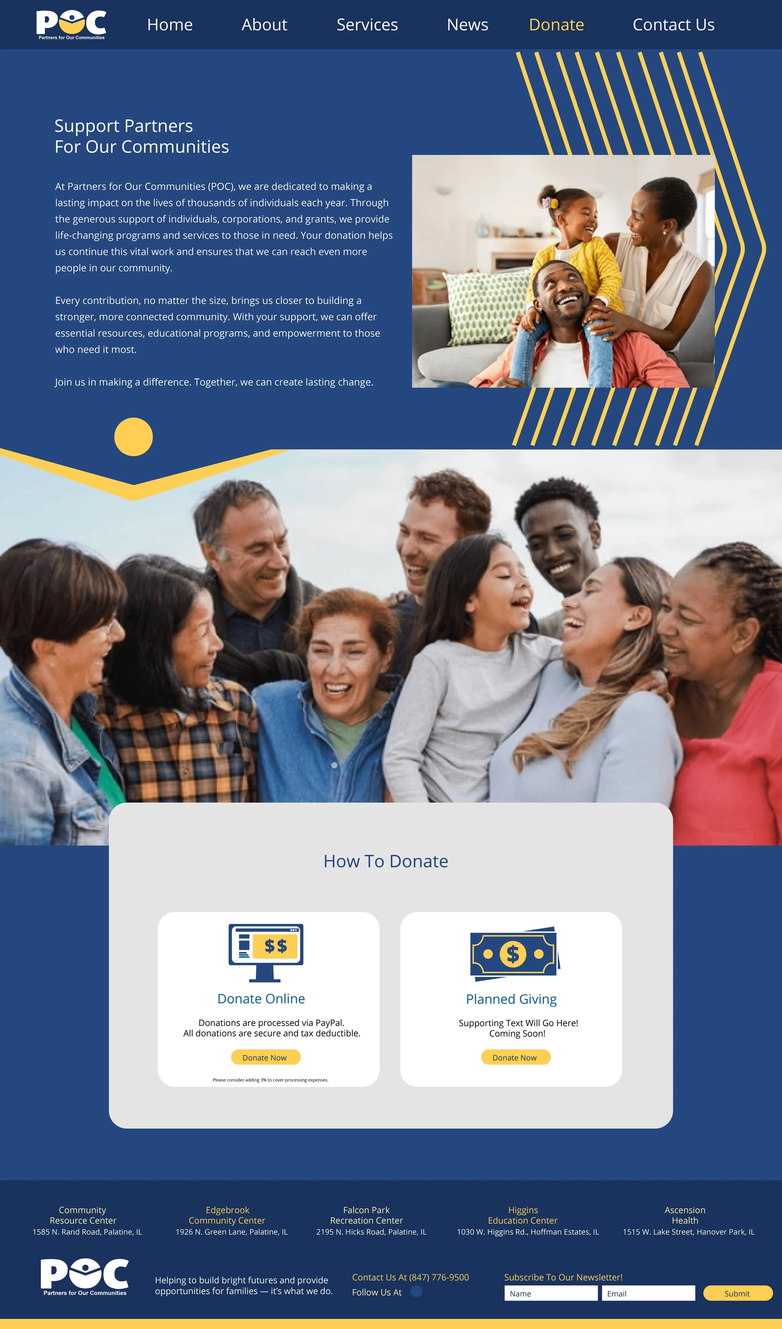 Partners of Our Communities Donation Page Redesign