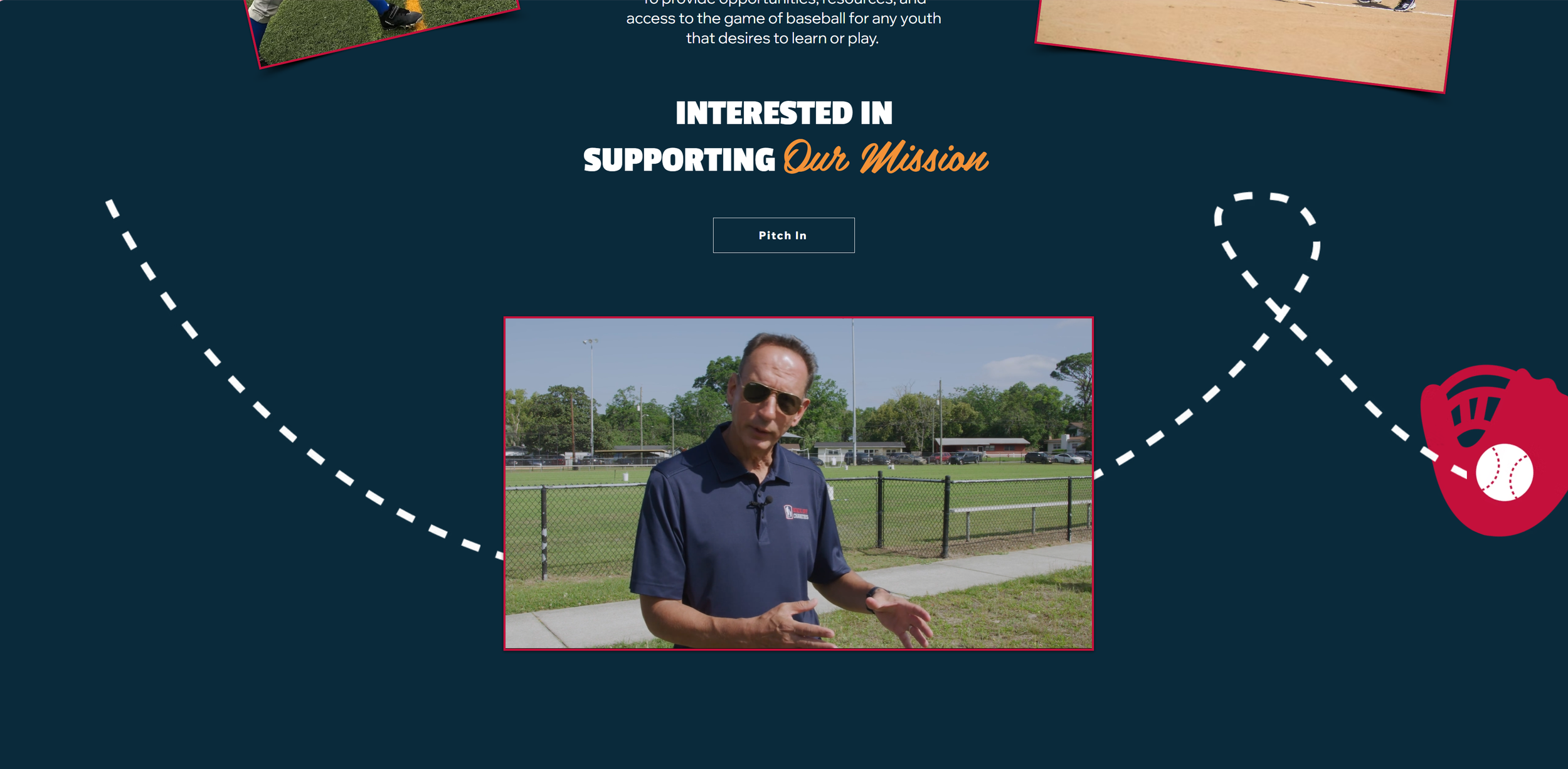Walk Off Charities Homepage Video with Catching Icon