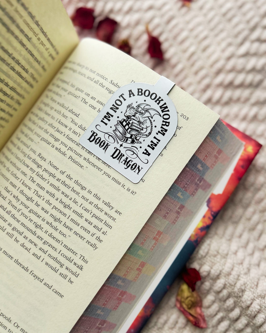 Handcrafted Magnetic Bookmark - Book Dragon