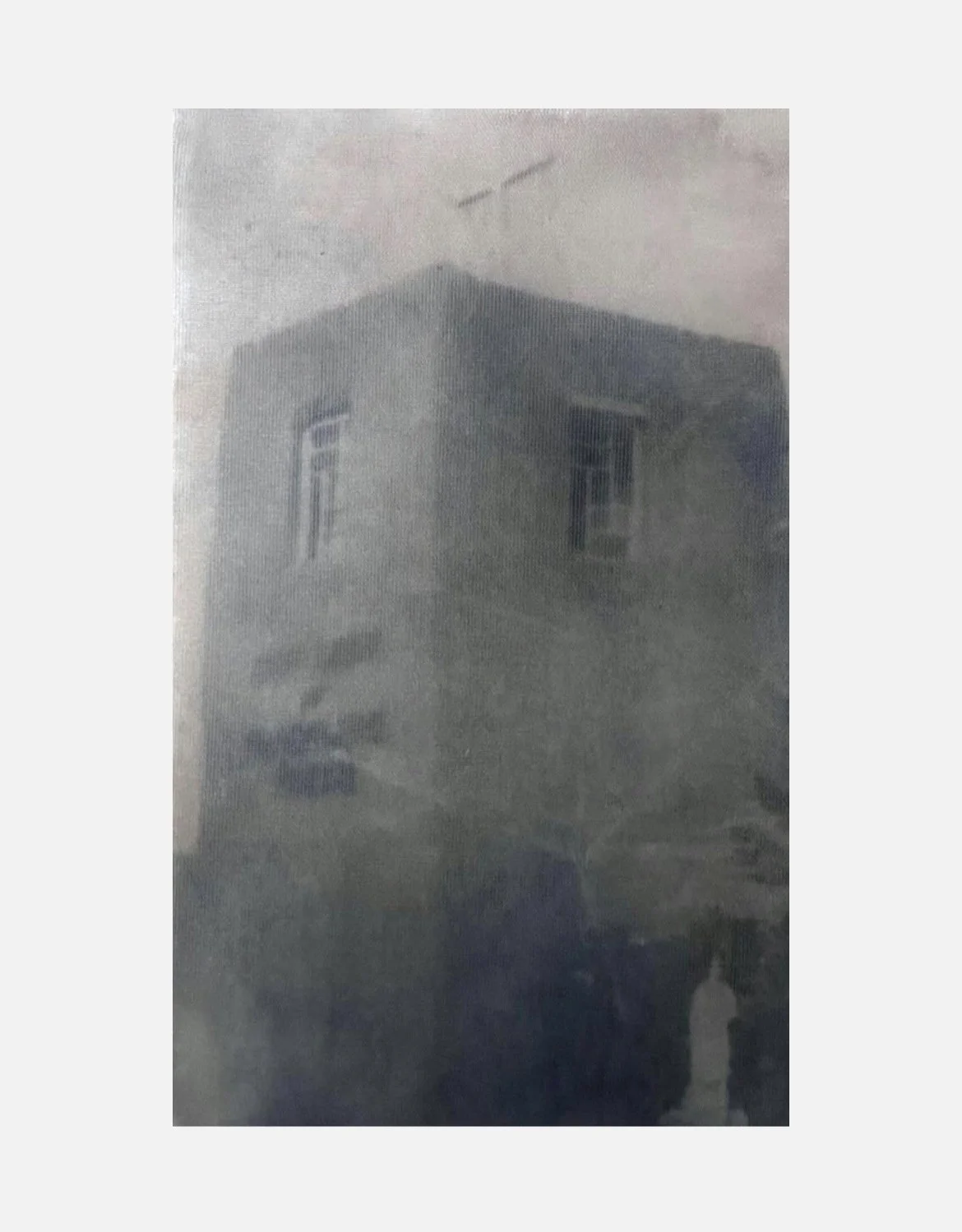 Untitled 4 (2026), toned cyanotype on delicate mesh