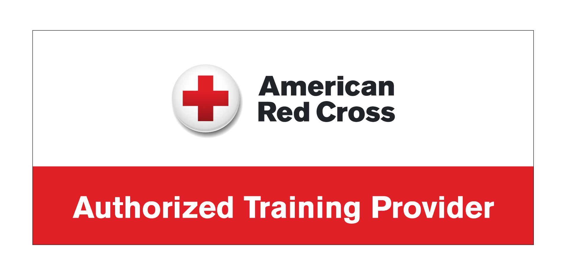 Logo of the American Red Cross with text indicating it is an authorized training provider, “CPR, First Aid & AED training in Clermont County, Cincinnati, and surrounding areas.”