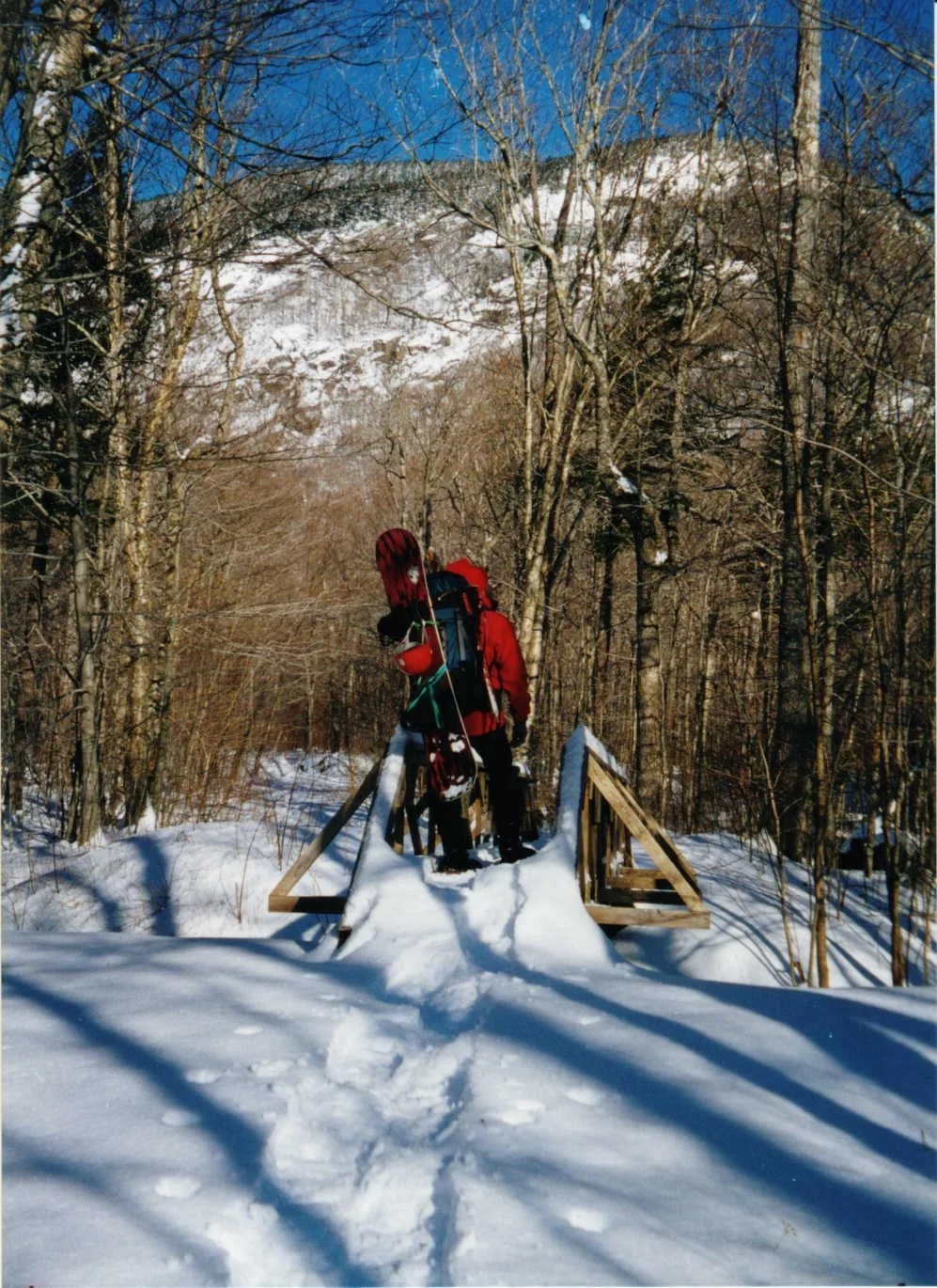 Norman D. Houle on a back-country snowboard trip in the White Mountains of New Hampshire near the Maine border
