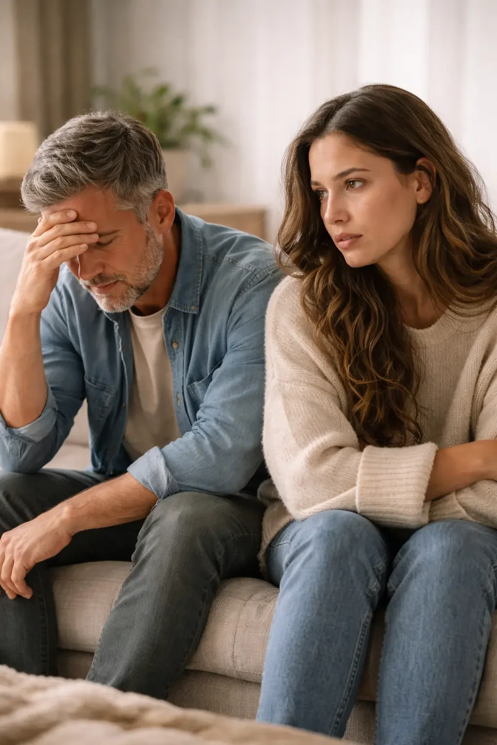 Couple having a difficult conversation