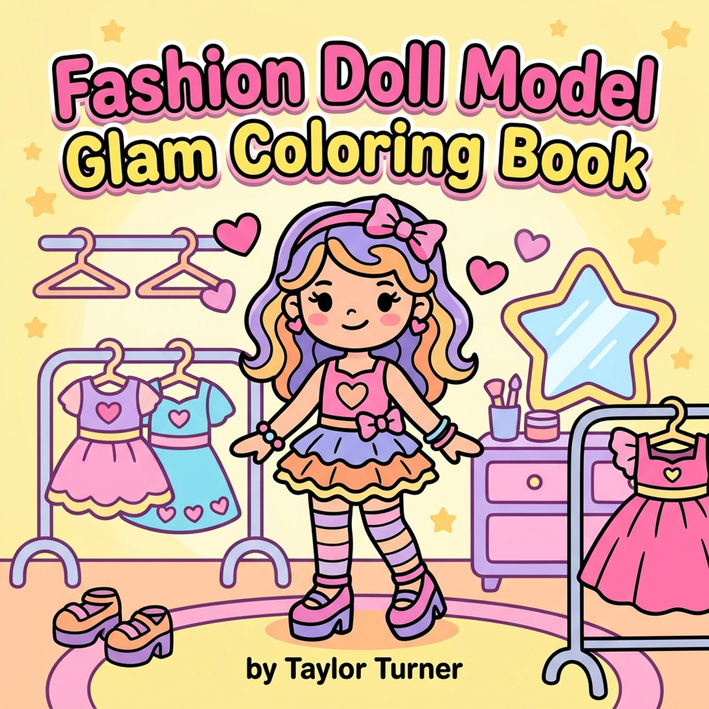 Fashion Doll Model Glam Coloring Book
