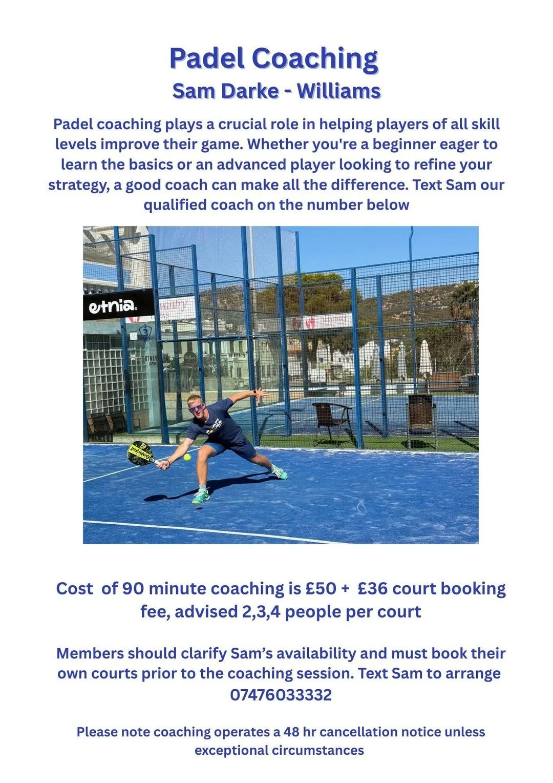 Padel Coaching Available now