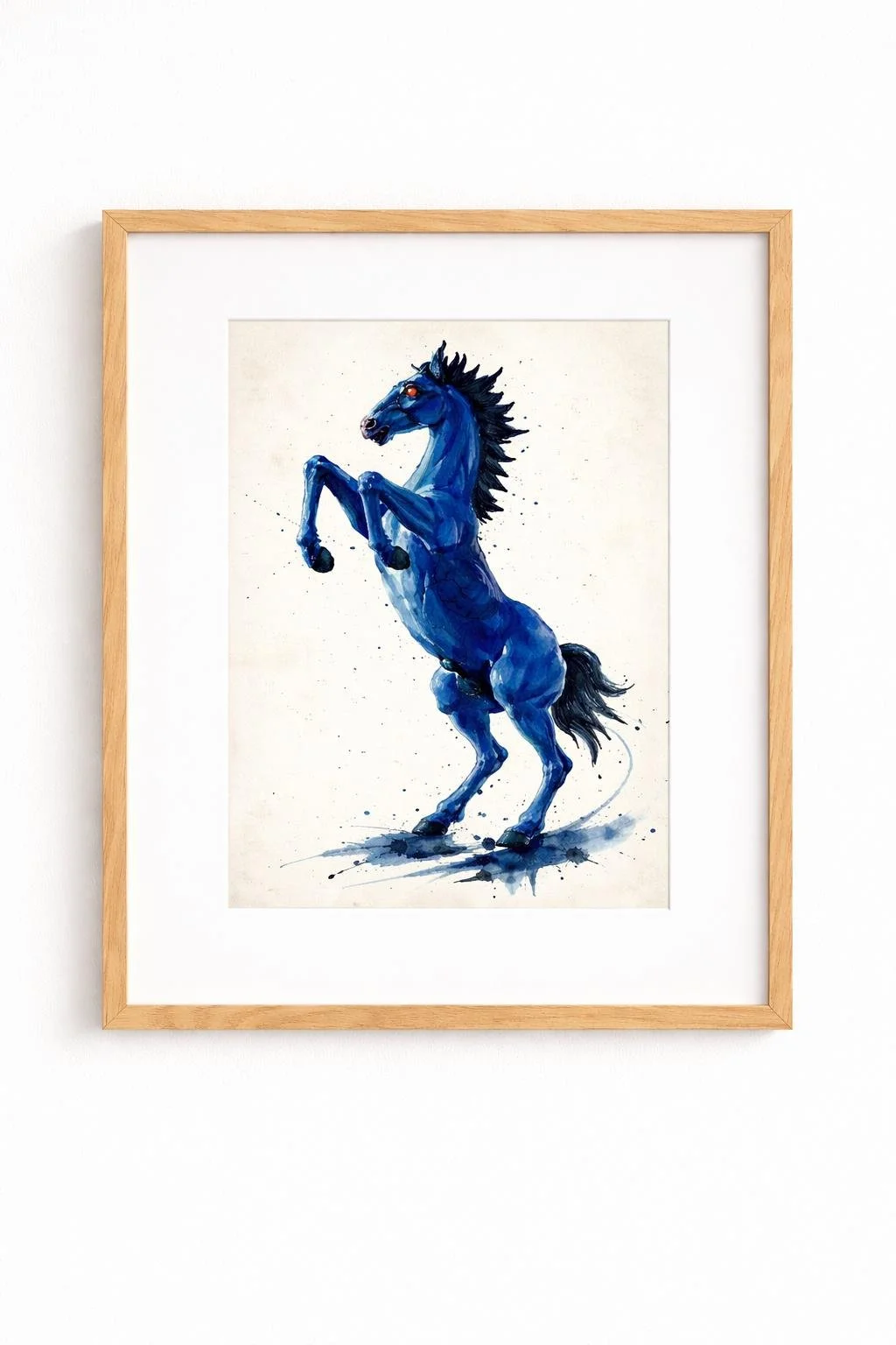 Bluecifer Horse Art Print — 8x10 Print in 11x14 Frame — Minimal Western Wall Art