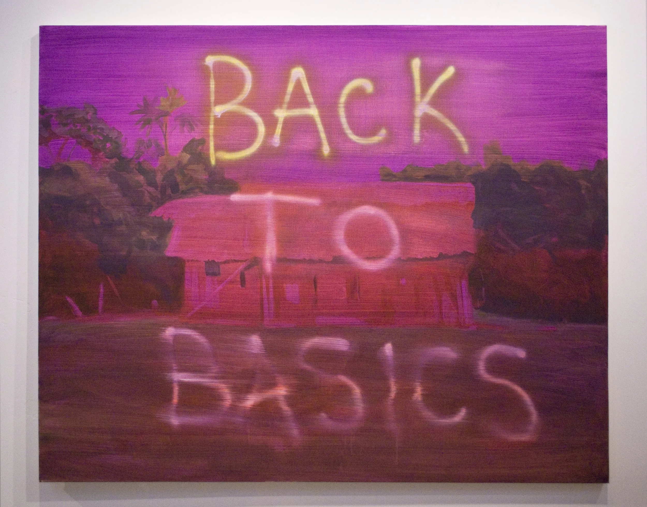 'Back to Basics' Oil, fluorescent enamel and spray paint on canvas 48" x 60" 2011