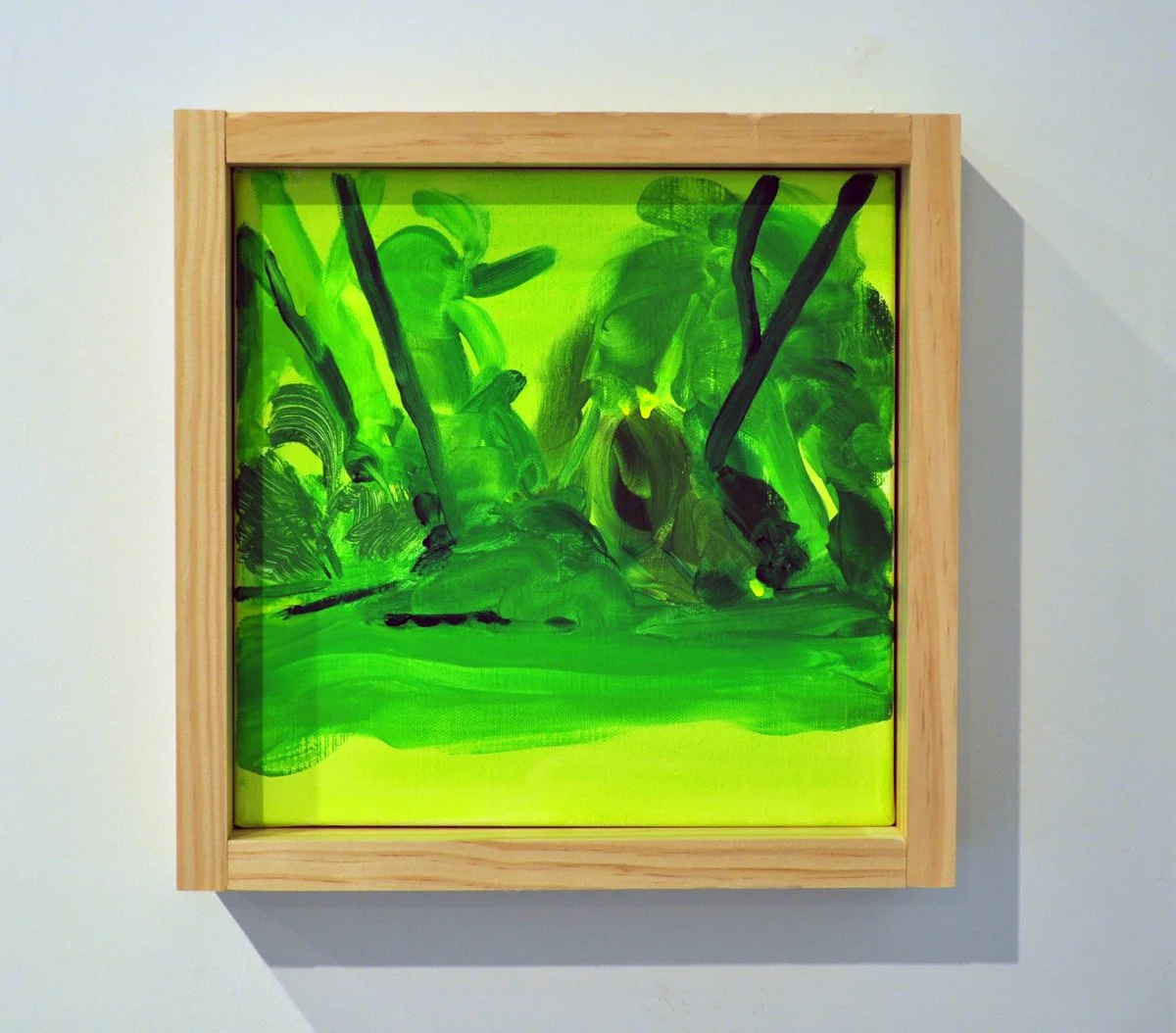 'Jungle Study I' Oil and fluorescent enamel on canvas 10" x 10" 2011