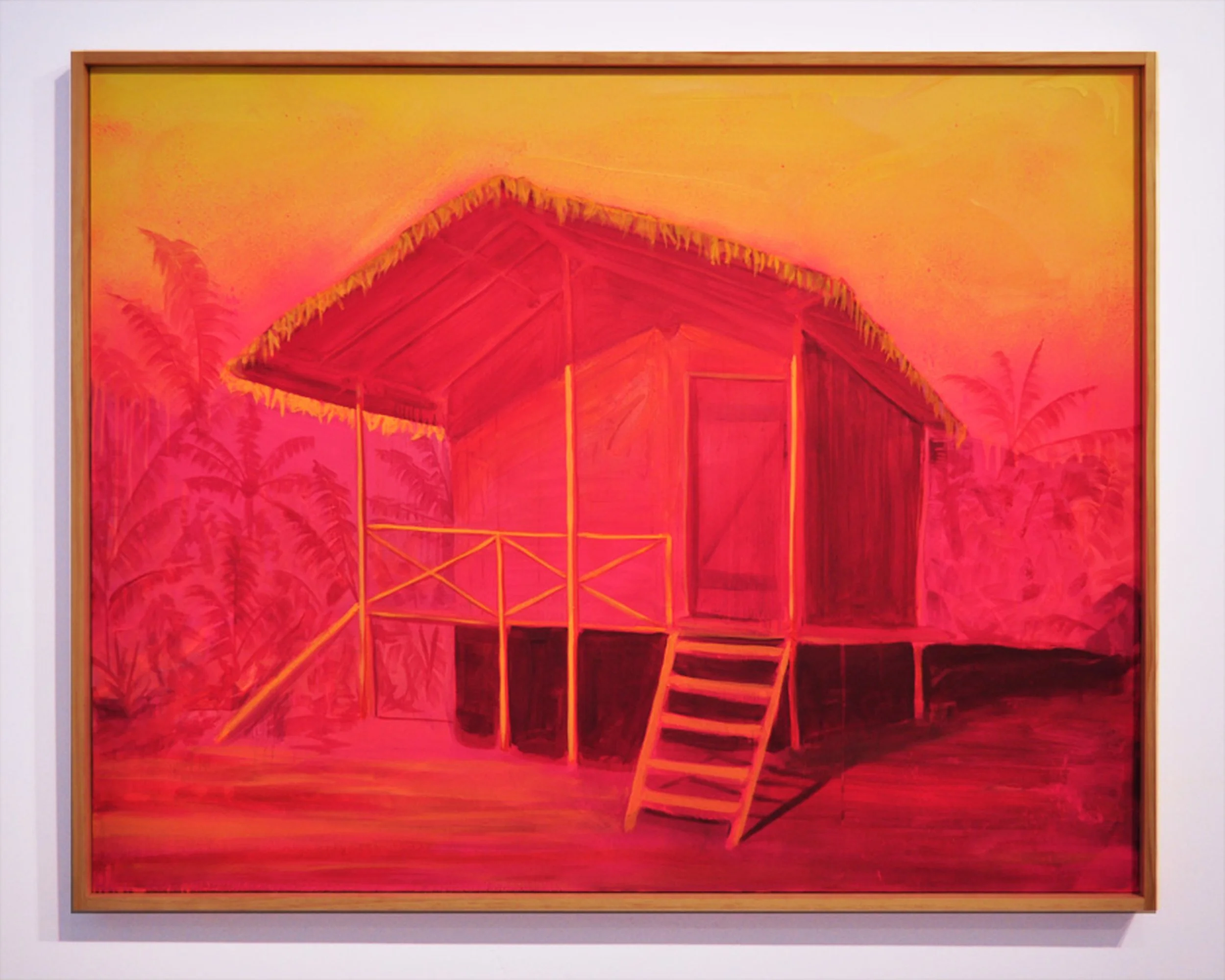 'Shelter (Pink Glow)' Oil, fluorescent enamel and spray paint on canvas 48" x 60" 2011